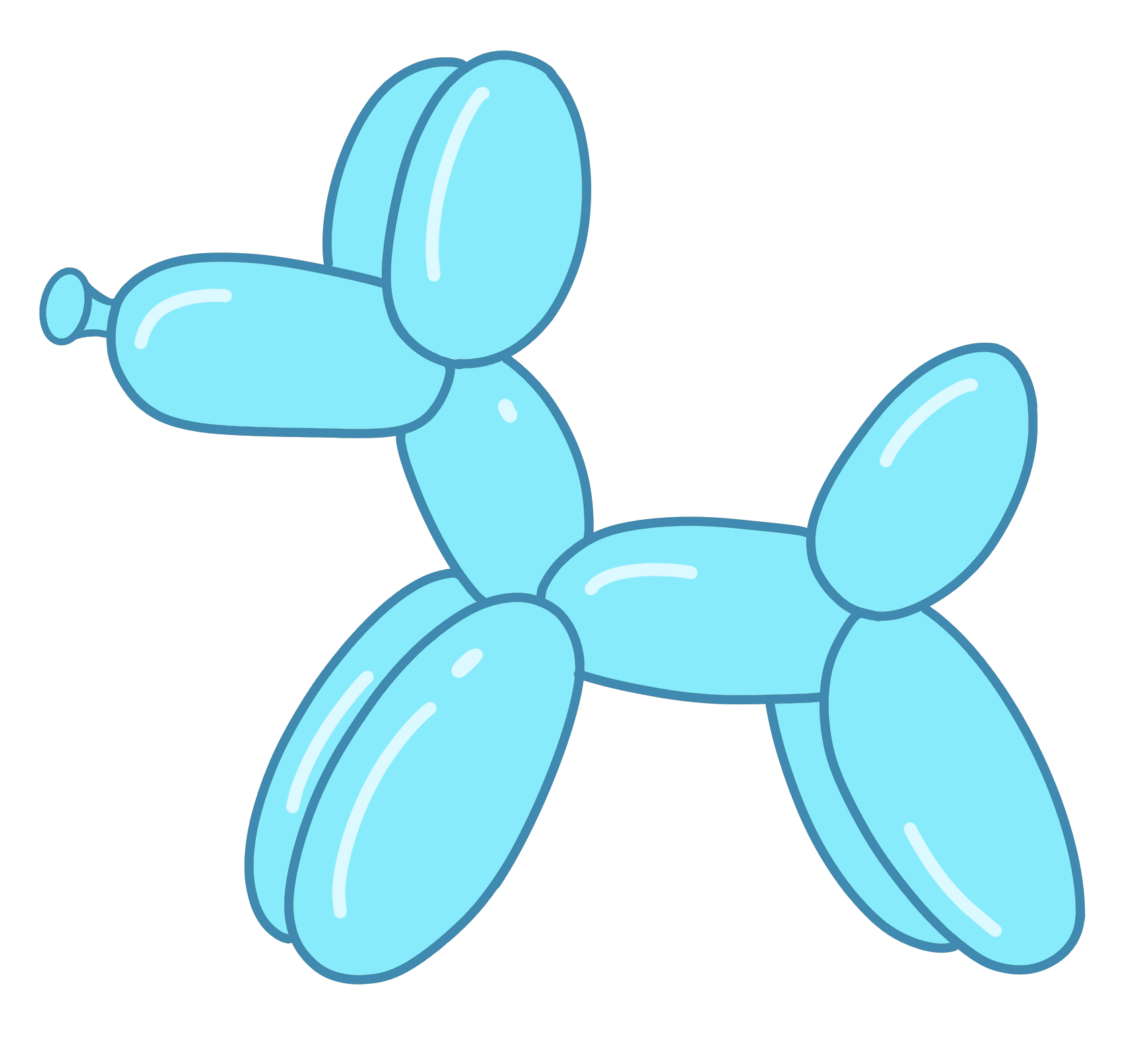 childrens blue balloon animal logo for parties n fun adelaide australia