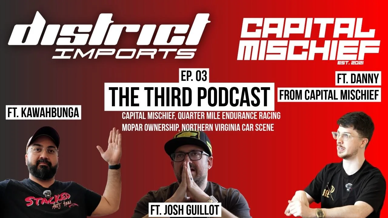 The third episode of The District Podcast is out! Link in the Bio, from our Spotify or YouTube! Danny from @capitalmischief came to visit @osshwa and @kawahbunga to chat about the important things in car culture, like 1/4 mile Pennsylvania endurance 
