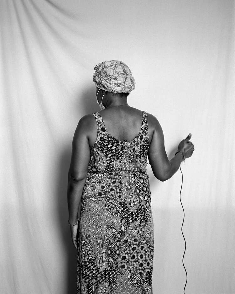 8. A migrant, 50, from Honduras, whose name is being withheld to protect her identity, at a Catholic shelter in Reynosa, Mexico. Photograph by the subject and Adam Ferguson.