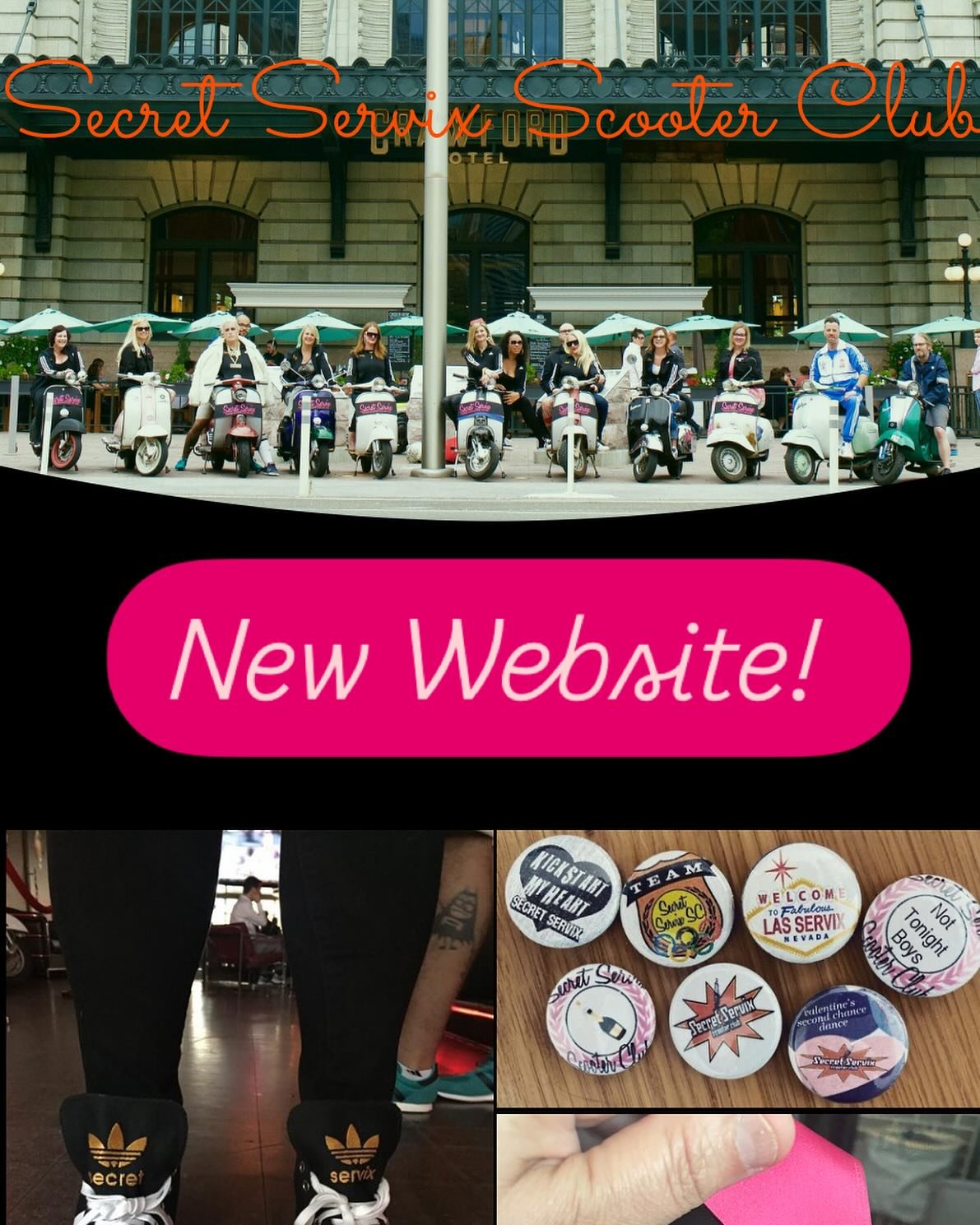 Check out our new website! If you have an event you&rsquo;d like to include, please reach out. We will be making updates to members and merch soon! ❤️🛵🍾 link in profile #secretservix #secretservixscooterclub #lambretta #vespa #scootergirls #sanfran