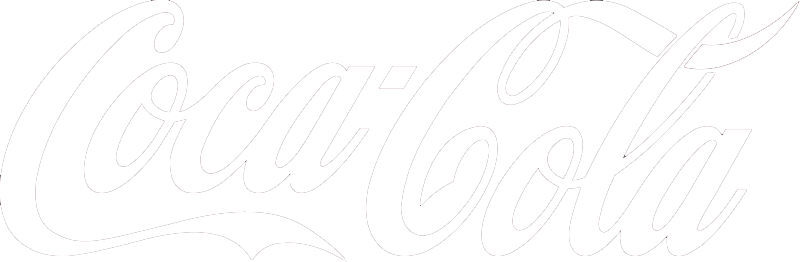 The Coca-Cola logo in white script on a black background.