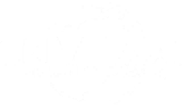 Universal Orlando Resort logo with a globe in black and white.