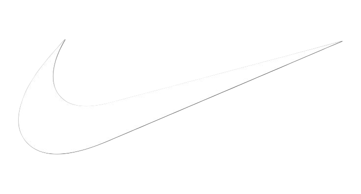 Black background with a large white Nike swoosh logo.