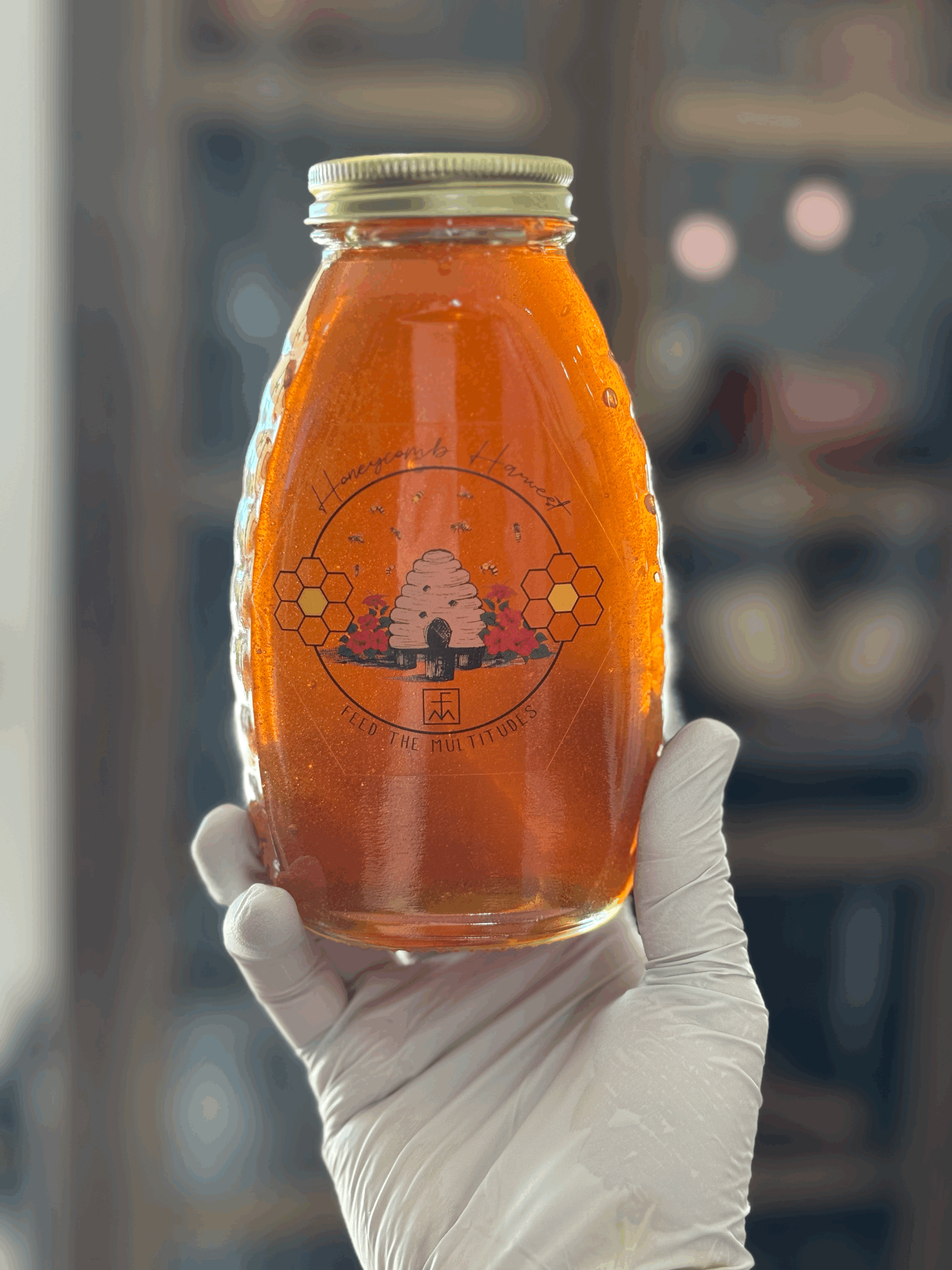 Raw, Unfiltered, Treatment Free Winter Honey 1 LB Glass Jar