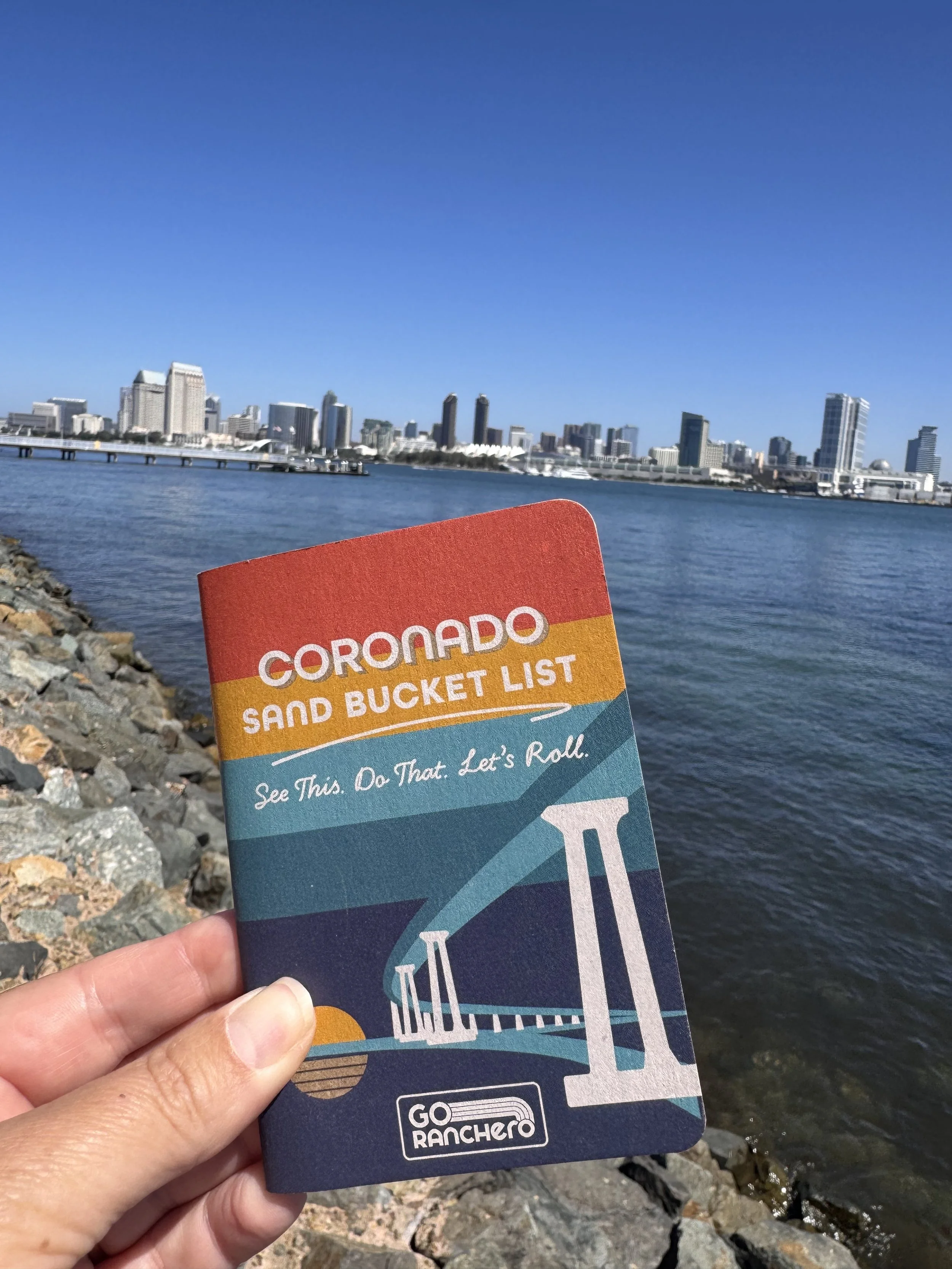 Coronado Sand Bucket List overlooking San Diego Bay and the San Diego skyline