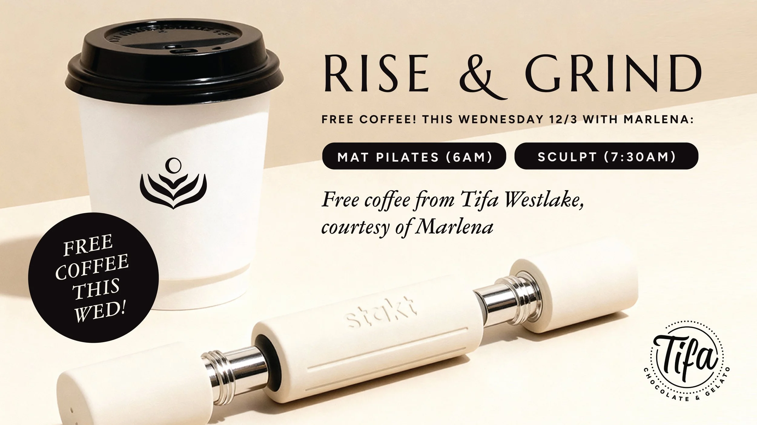 Rise & Grind — Free Coffee with Marlena