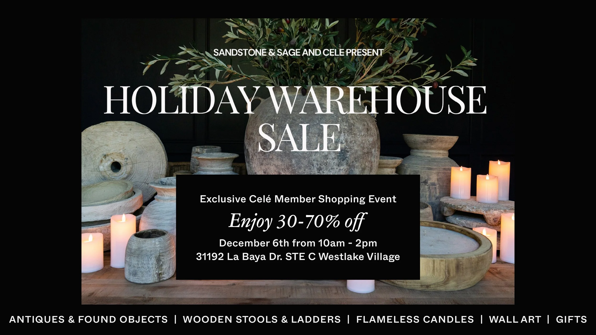 Sandstone & Sage Private Shopping Event — Warehouse Sale