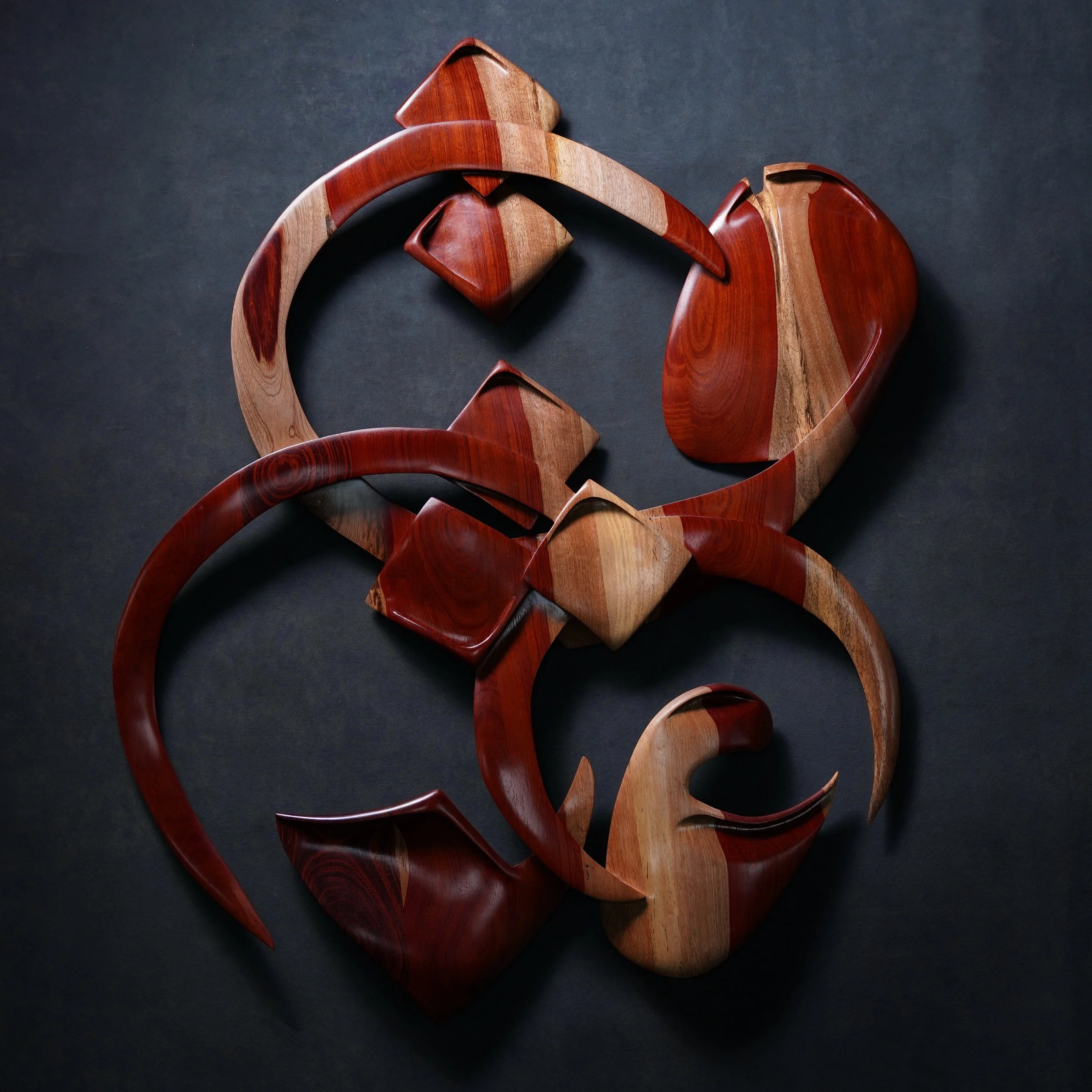 Rubi Ishq, 2024. Rosewood - 110 x 90 x 12 cm