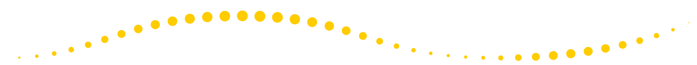 Abstract graphic of yellow dots forming curved lines on a black background.