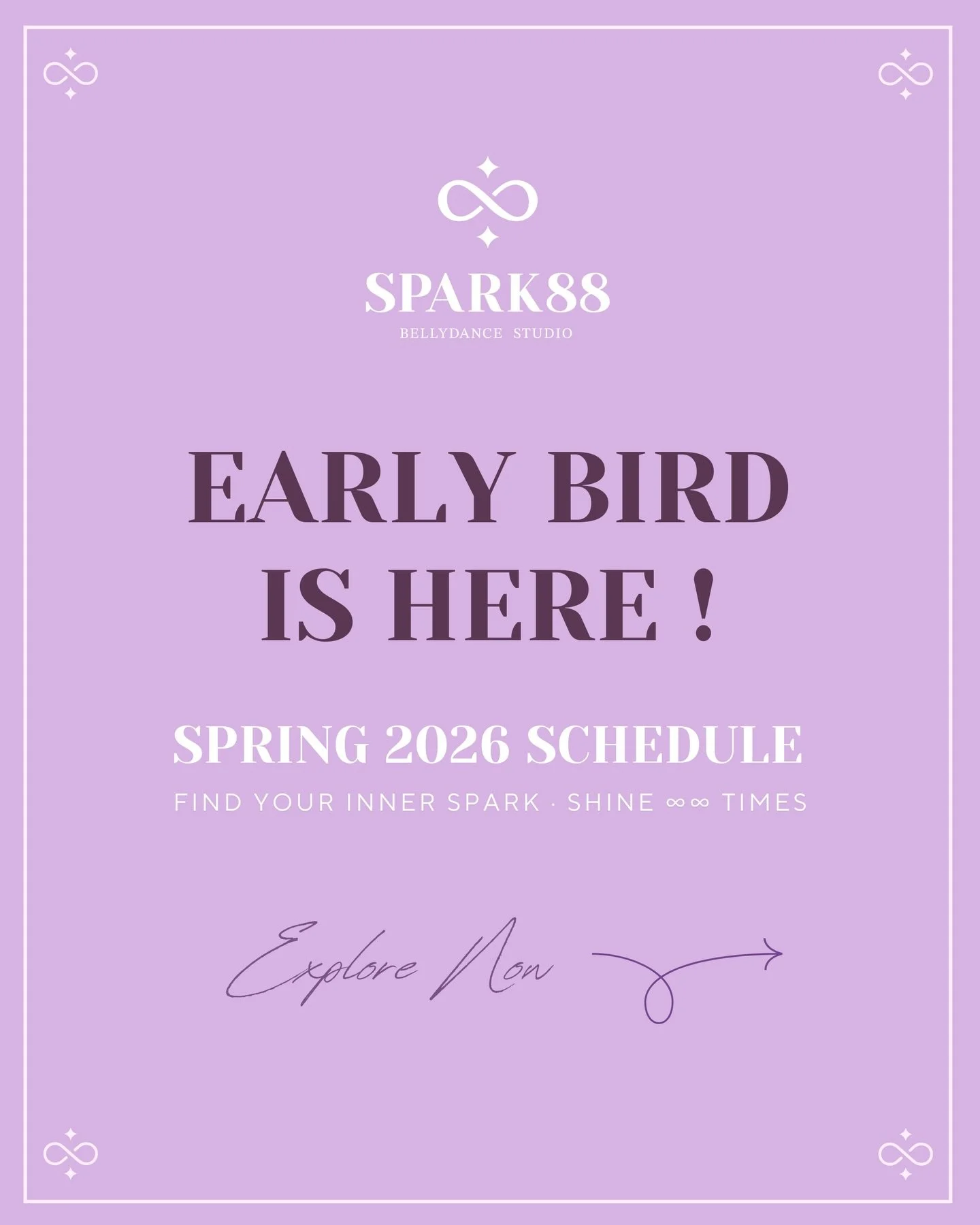 ✨ EARLY BIRD IS LIVE! ✨
Spring Term starts Jan 11 and goes on for 14 weeks &mdash; and the deals are crazy 👀💜

🔥 Early Bird (til Jan 1):
&bull; $15 for 2 Trial Week Dropins
&bull; $25 OFF Full Course (new student) 
&bull; $15 OFF Half Course (new 