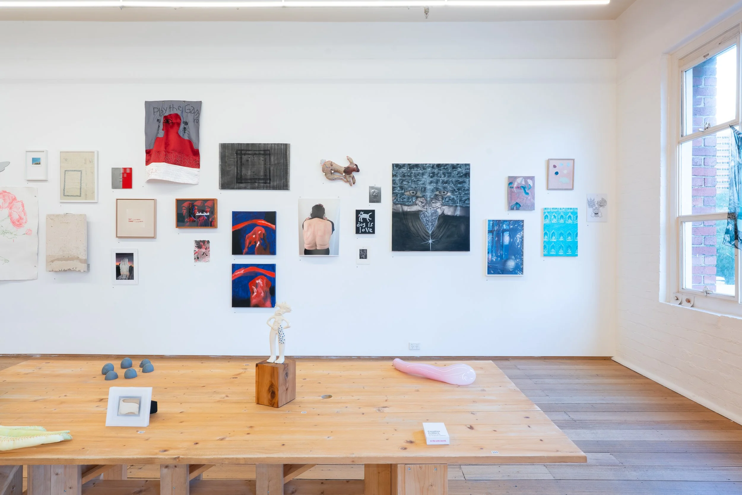 LABOUR & LOVE, West Space Fundraiser, 2026, installation detail. Curated by Gabriela Renee Williams. Photography by Machiko Abe.