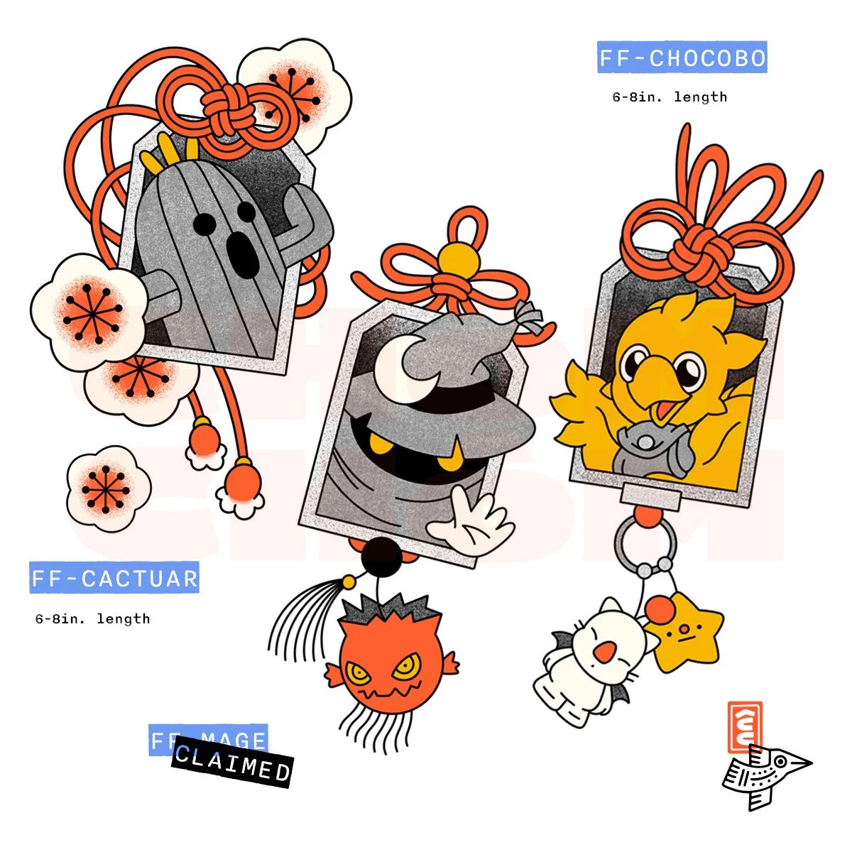 final fantasy flash japanese charm cactuar black mage chocobo