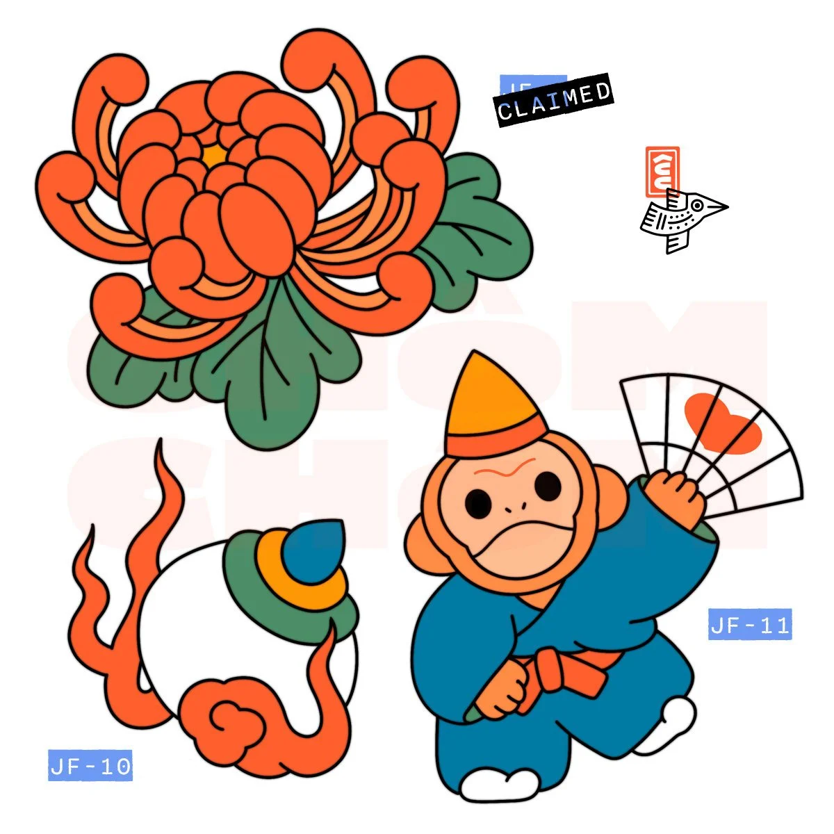 japanese flash chrysanthemum hoju monkey