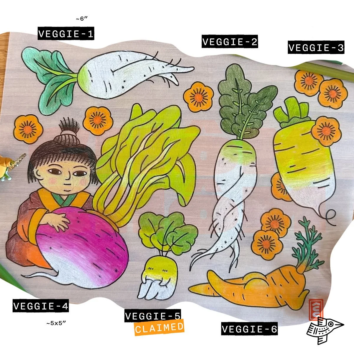 japanese flash veggie raddish daikon carrot with legs