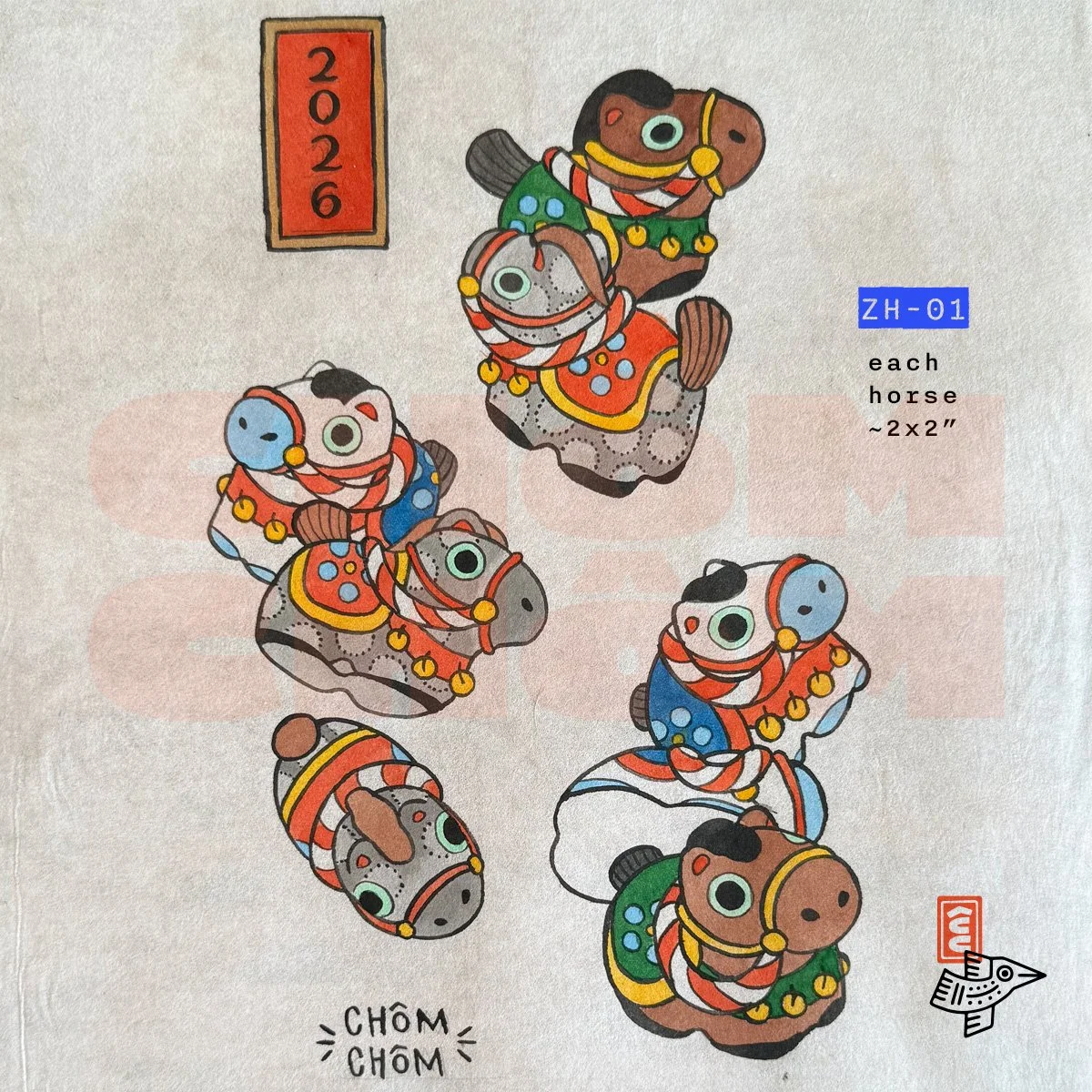 japanese flash lunar new year zodiac 2026 horse uma hariko