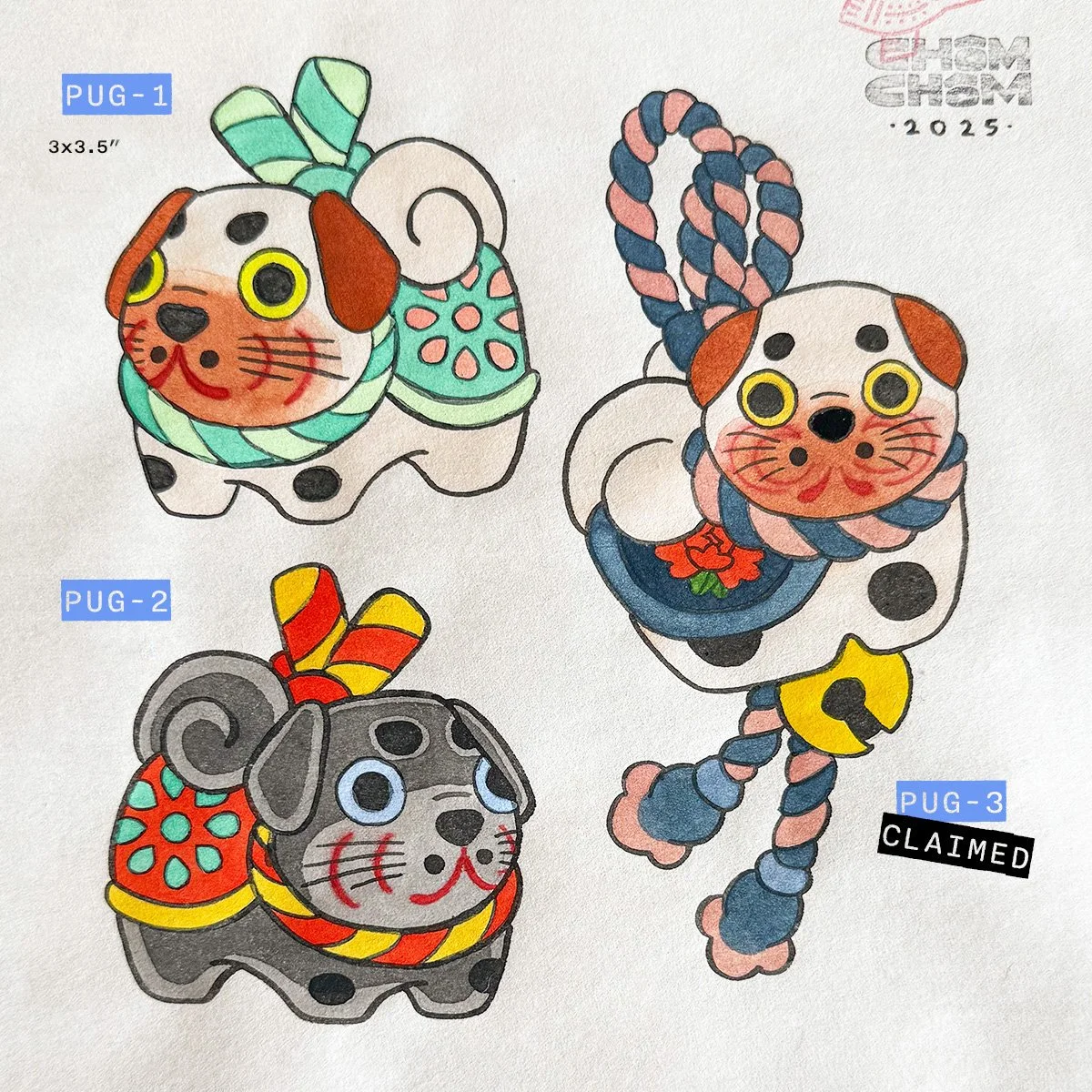 japanese flash pug inu hariko