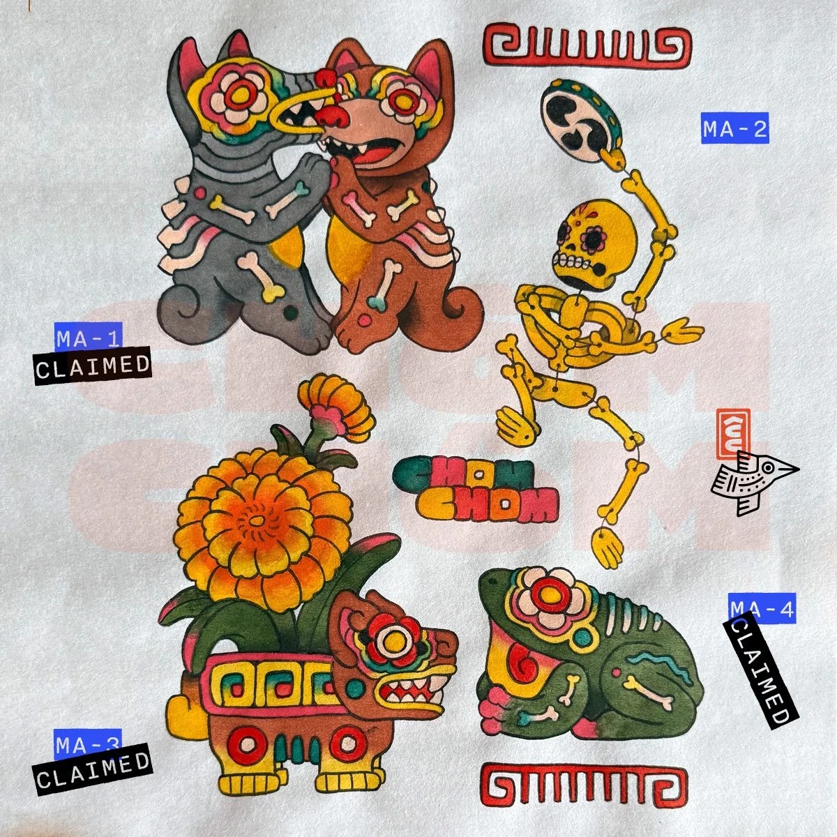 day of the dead skeleton mayan aztec mesoamerican flash