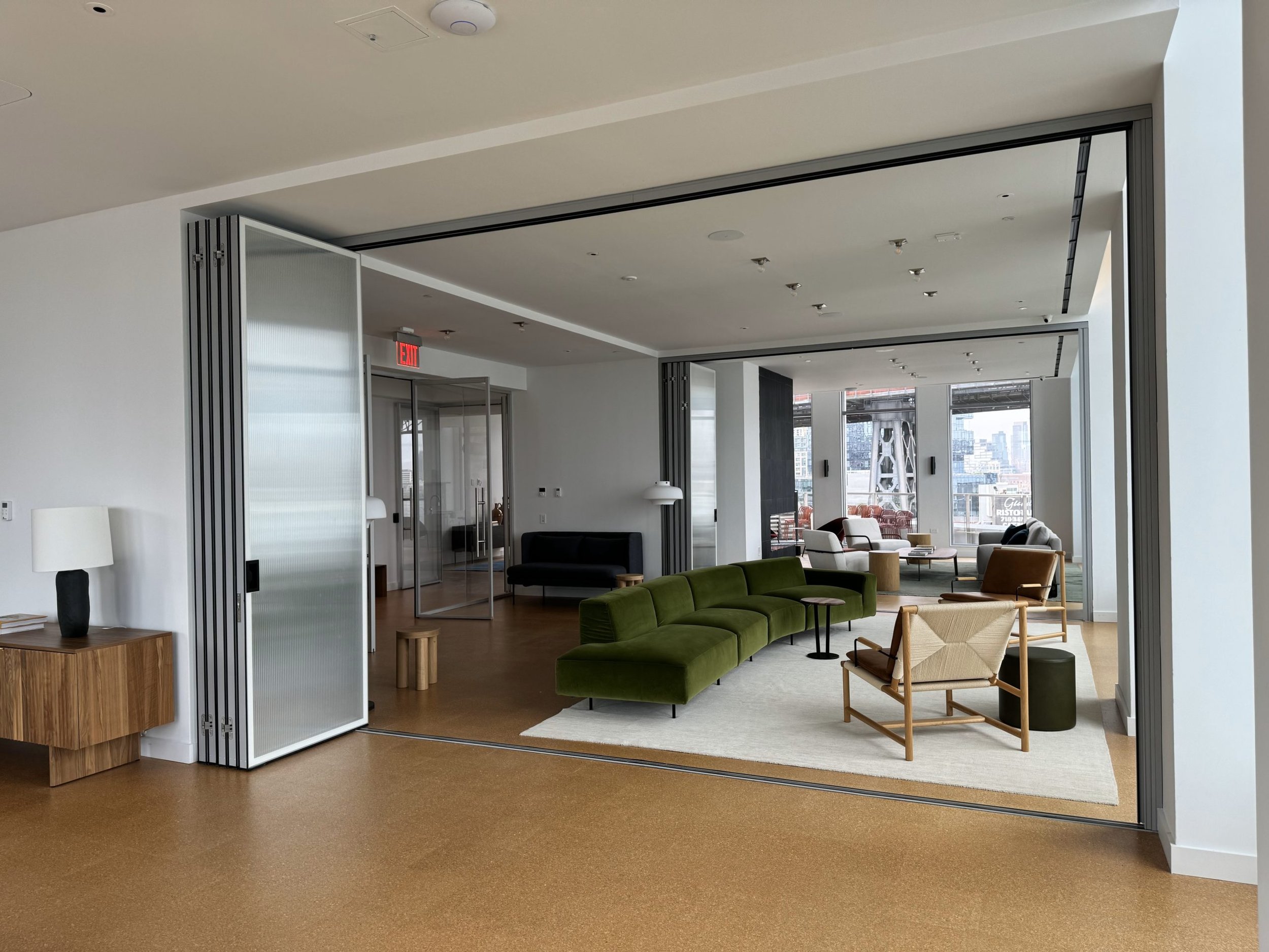 slim frame reconfigurable movable glass walls to divide spaces