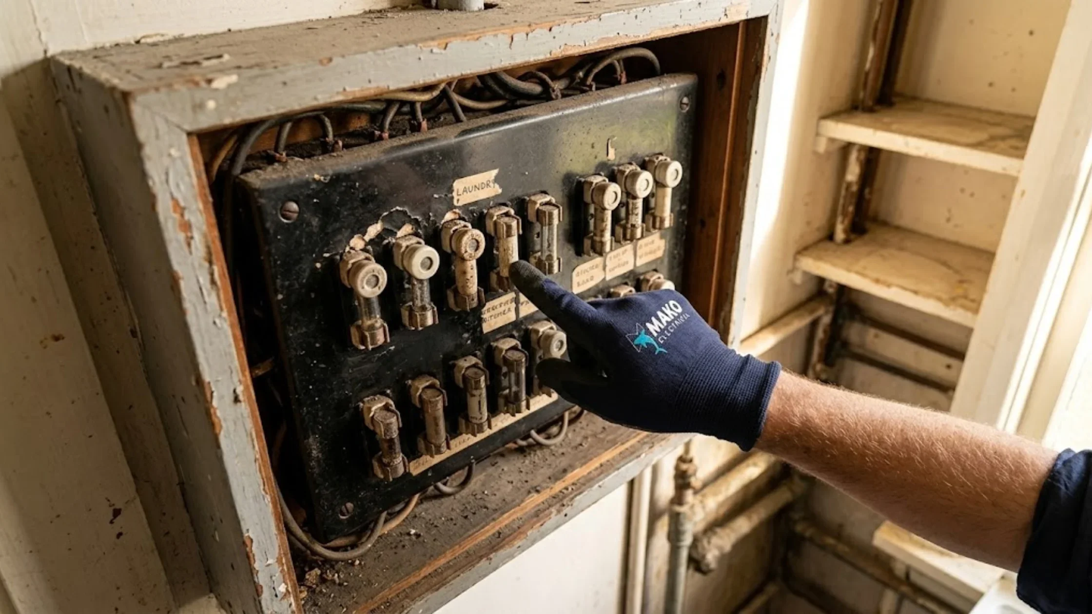 Identifying 'Asbestos' Backing Boards in Old Switchboards