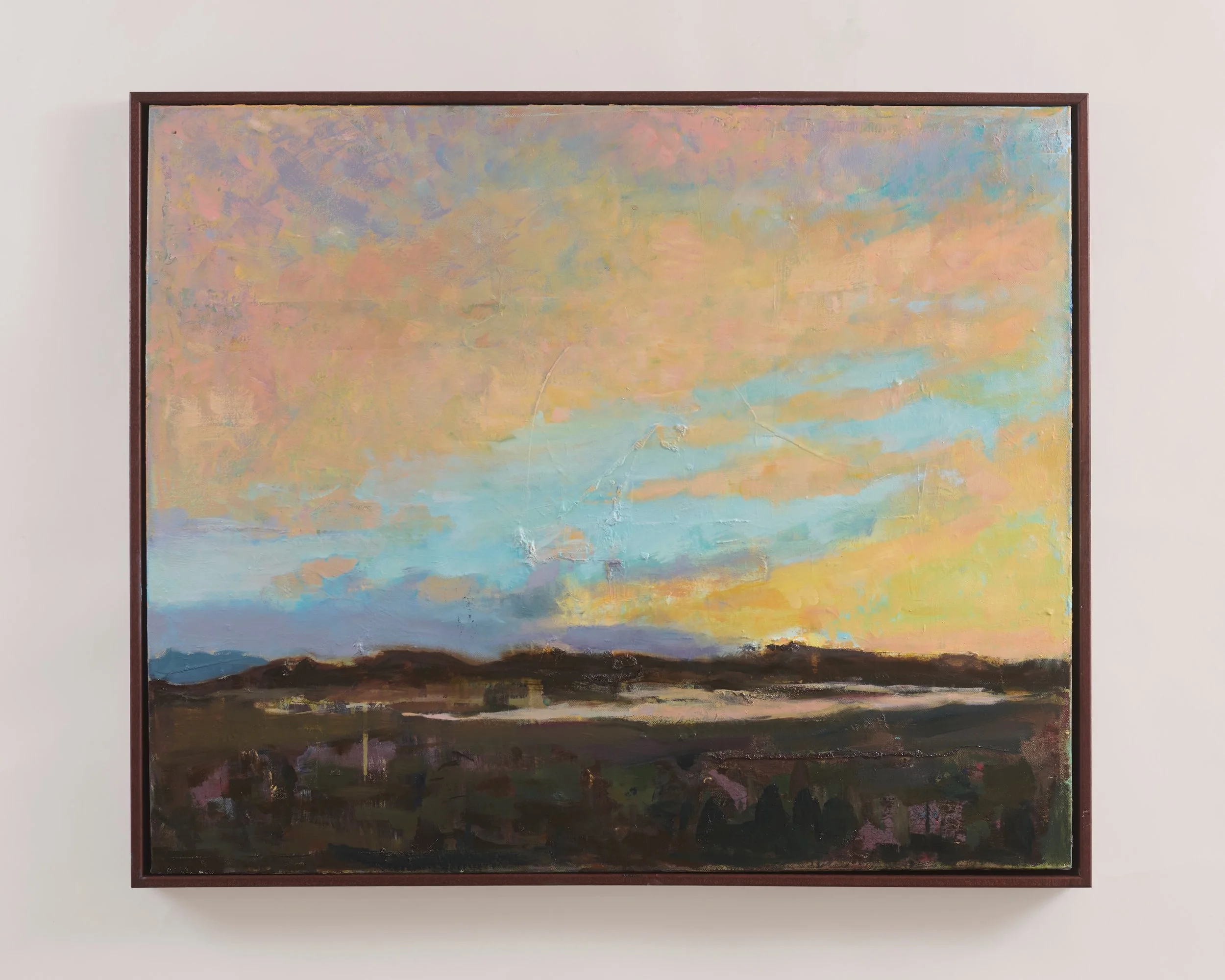 "Sunset on the Vanishing Lake", oil on canvas, 75 x 90cm, 2024-26