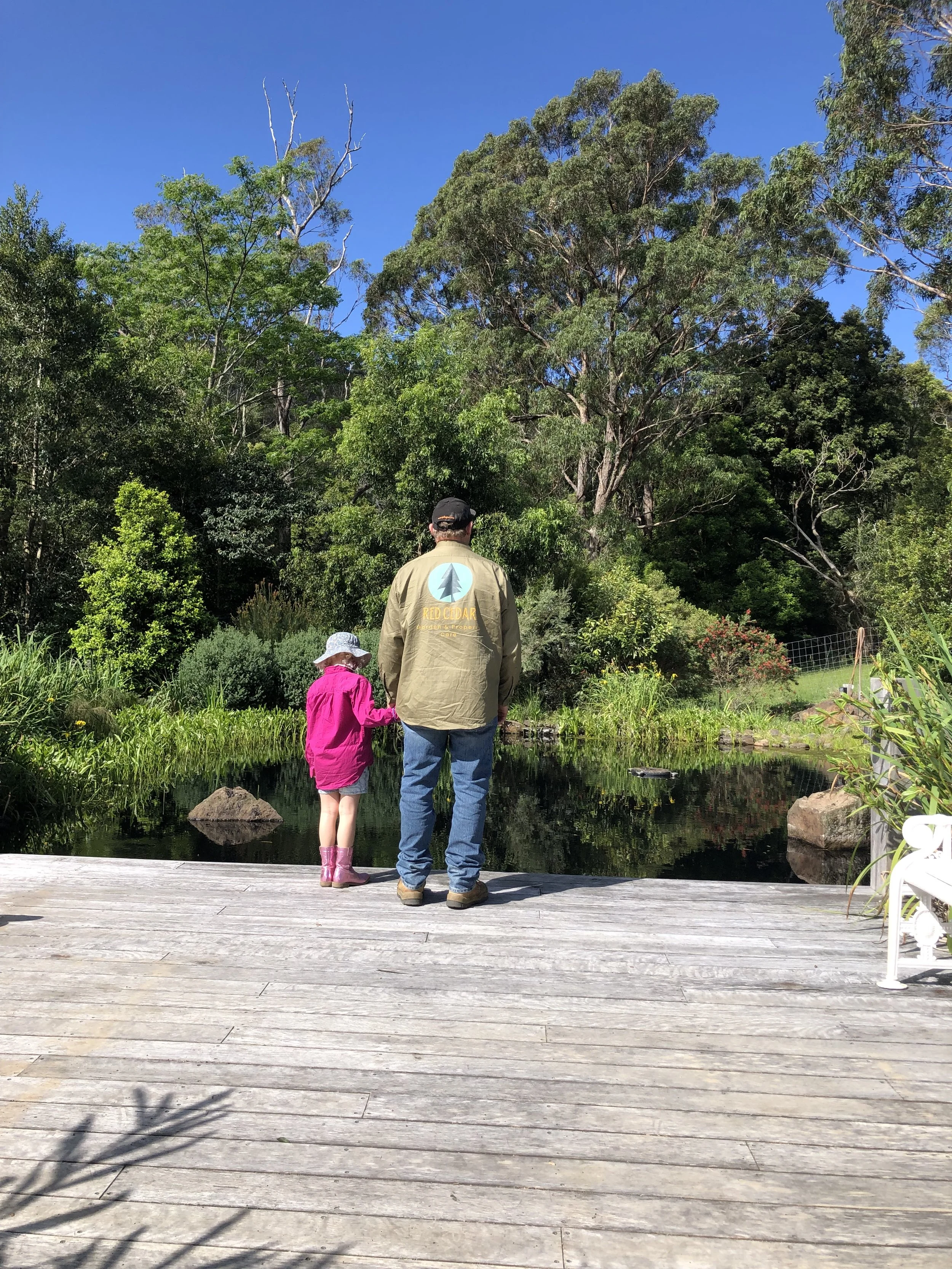Chris and child at premium property in the Shoalhaven