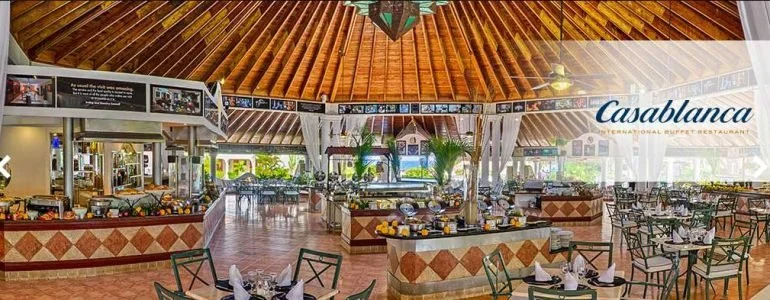 Casablanca - An International Buffet-Style Restaurant serving 18 different hot and cold breakfast choices, a wide lunch selection and a fresh pasta bar, plus a dinner buffet with 14 international selections, ranging from cut meats to freshly baked br