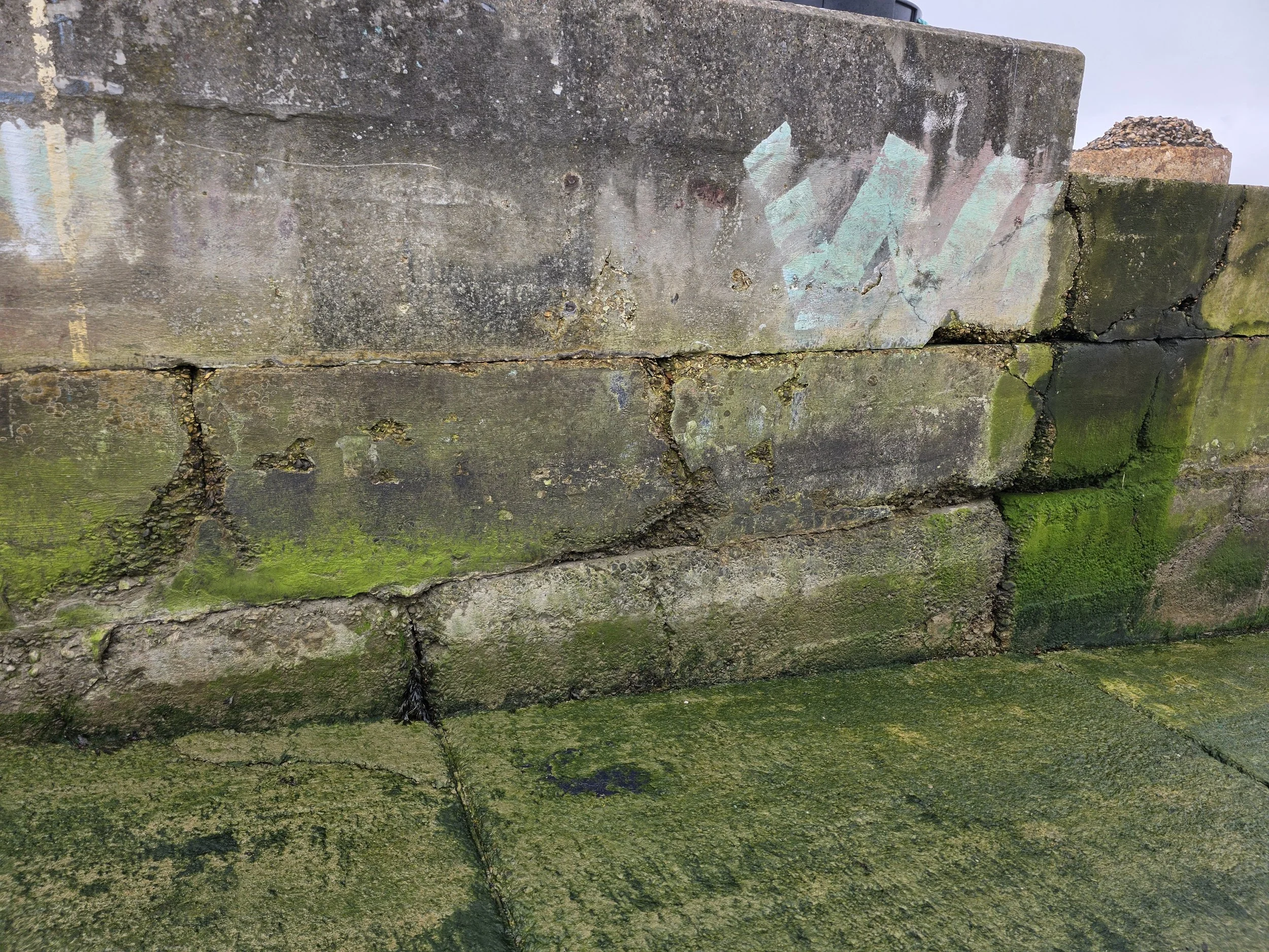 Harbour wall concrete deterioration