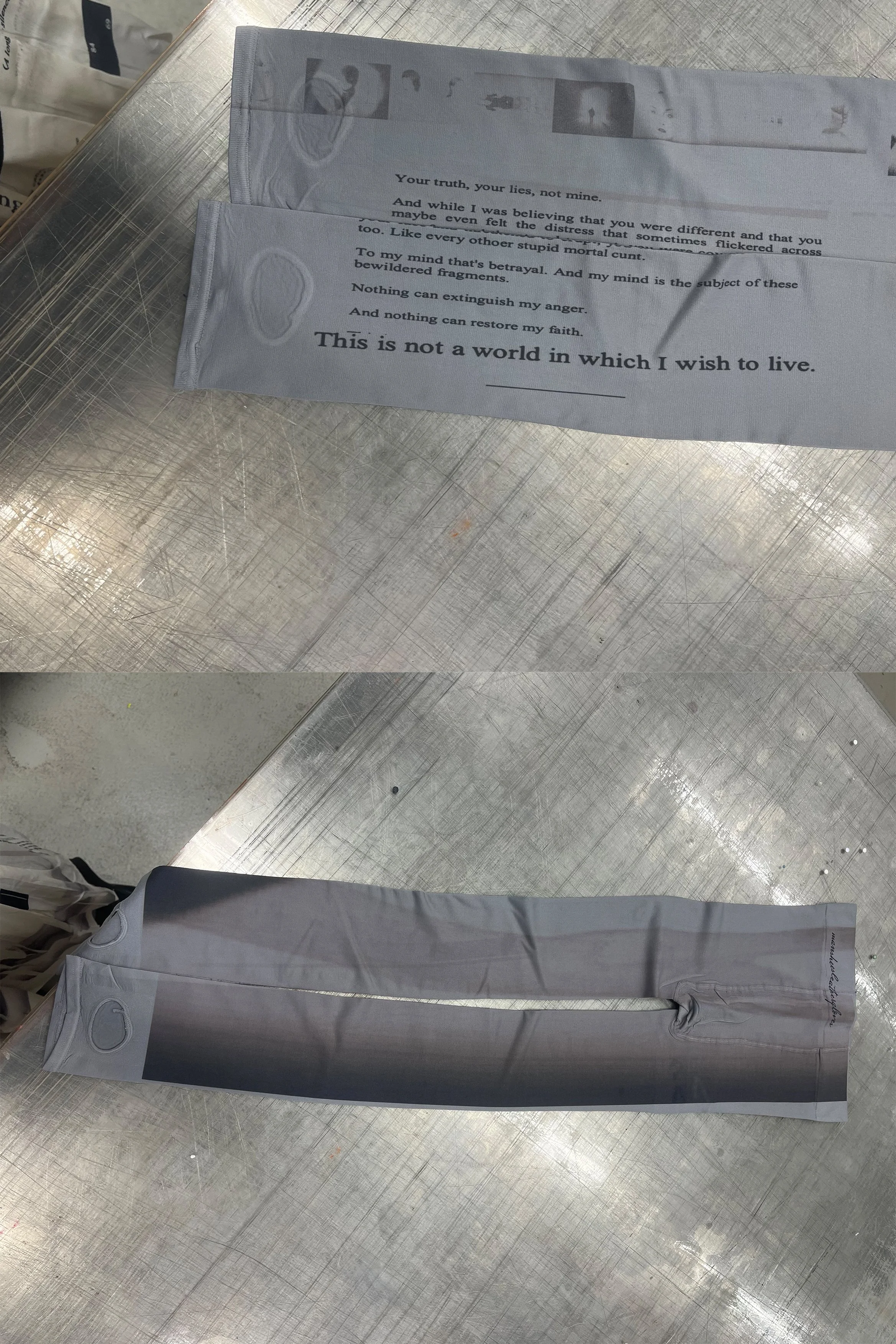 Light grey collage colour gradient print