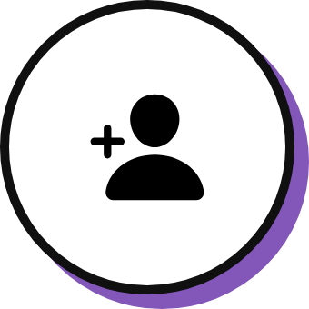 Icon of a person with a plus sign, indicating adding a user or friend.