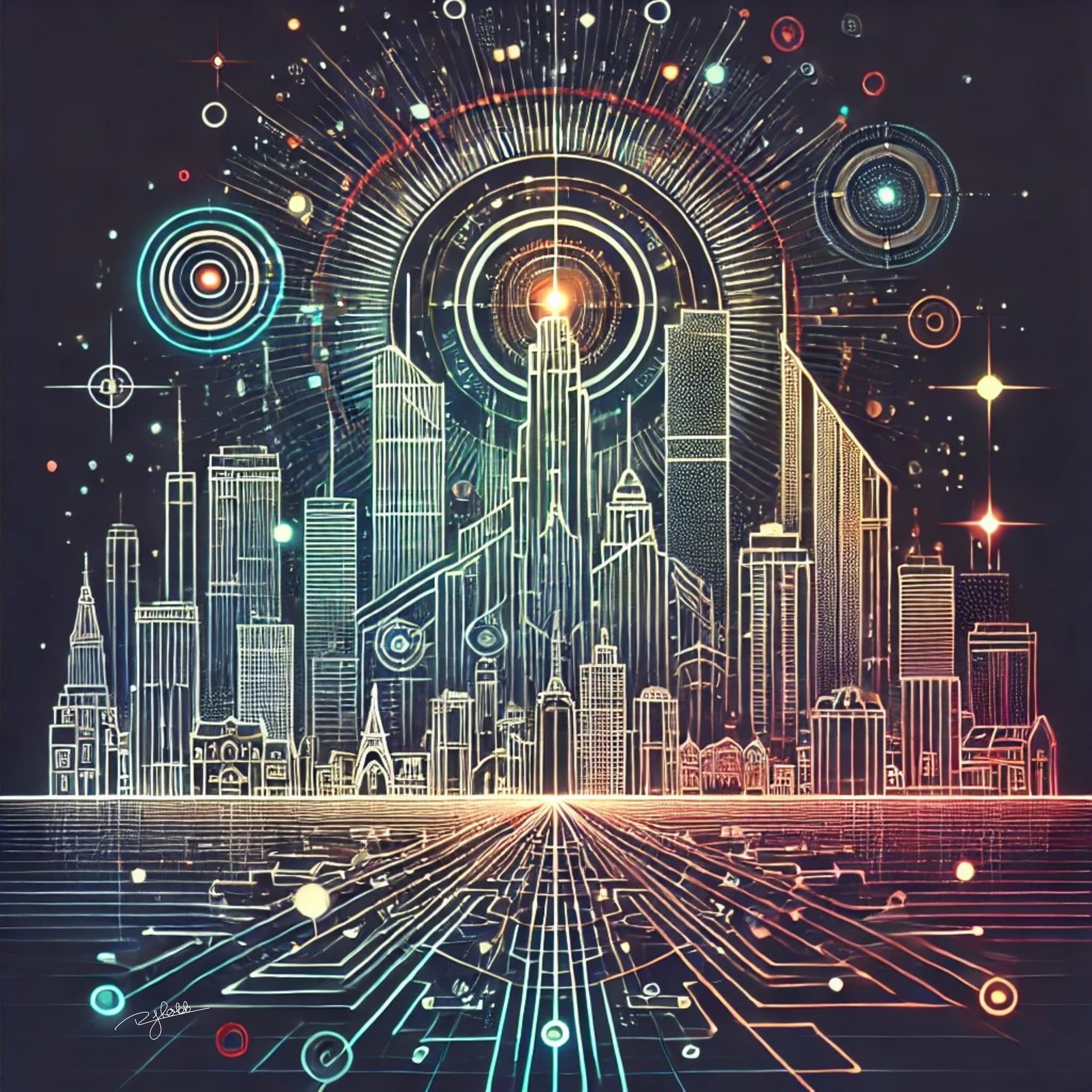 Title: Pixelated Paris
Description: Paris pulses with a soft, pixelated glow, where the Eiffel Tower no longer simply shines—it breathes with holographic light. The city’s streets weave like digital pathways, their cobblestones reflec