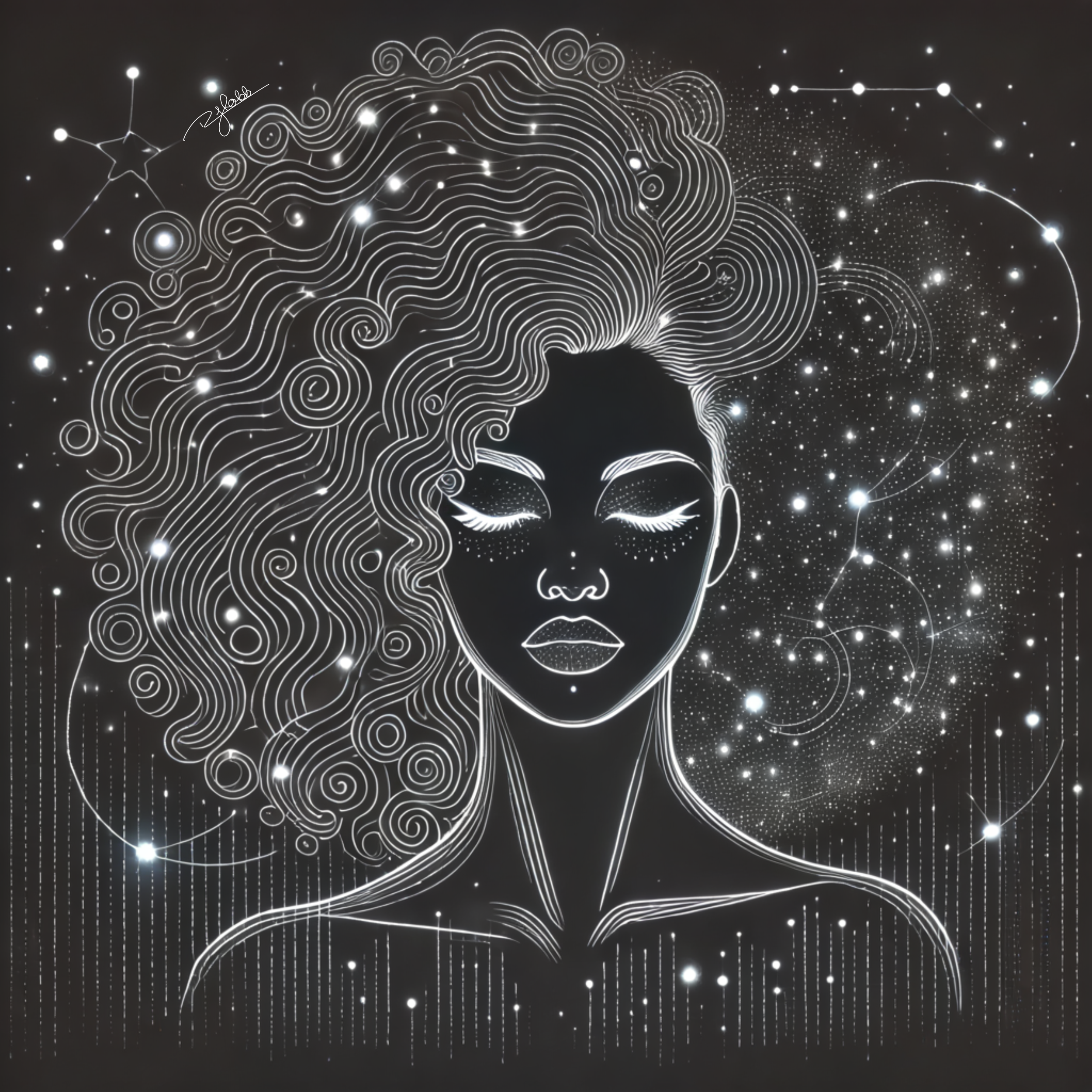 Title: Stardust Curls
Description: Drifting through time like cosmic particles, Stardust Curls shimmer with the brilliance of distant galaxies. They carry the glow of celestial remnants, soft yet infinitely powerful. This is hair inf