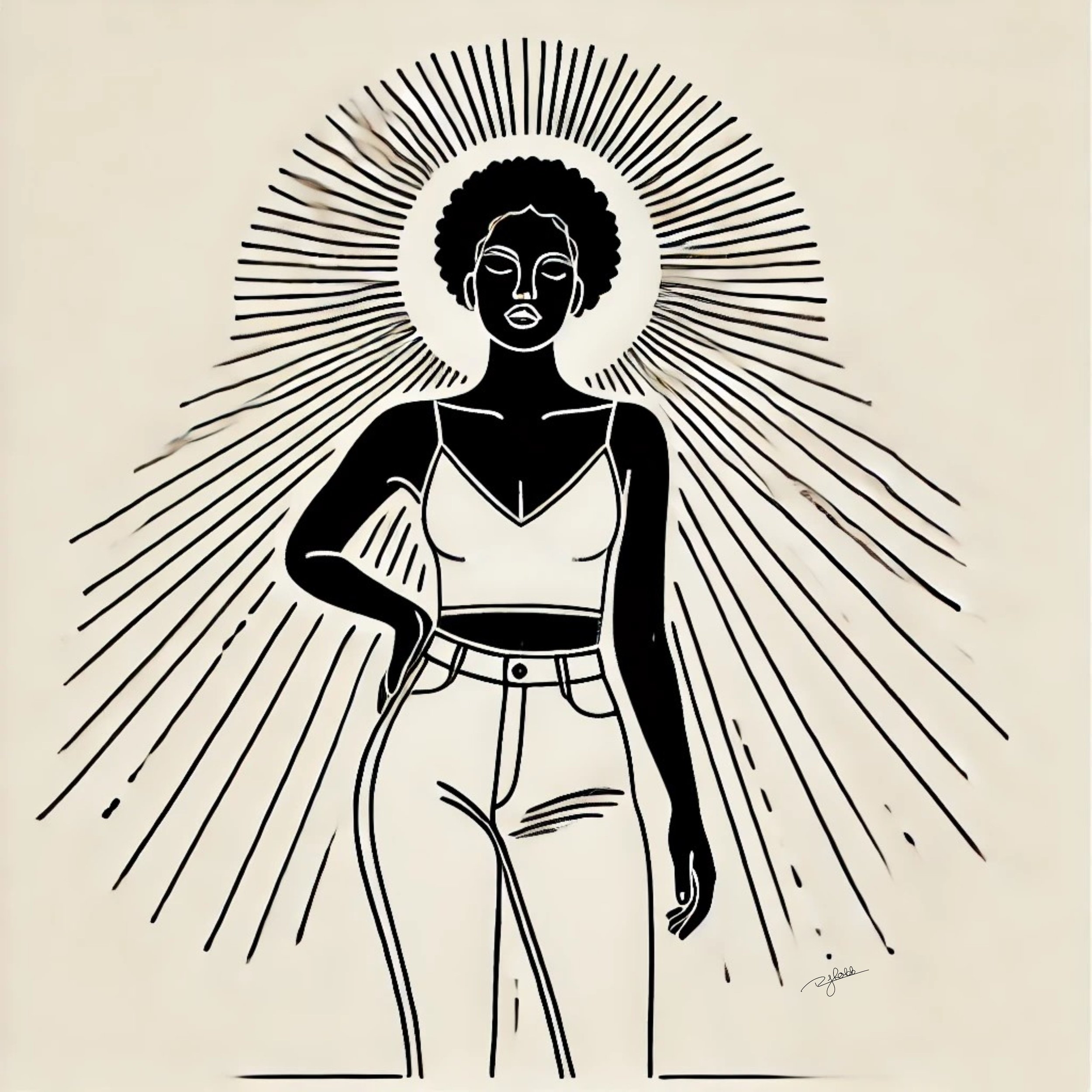 Title: Radiance Rising
Description: Like the first light of dawn, Radiance Rising is a symbol of renewal, hope, and the unstoppable force of self-discovery. She glows from within, unafraid to let her brilliance be seen. The world does