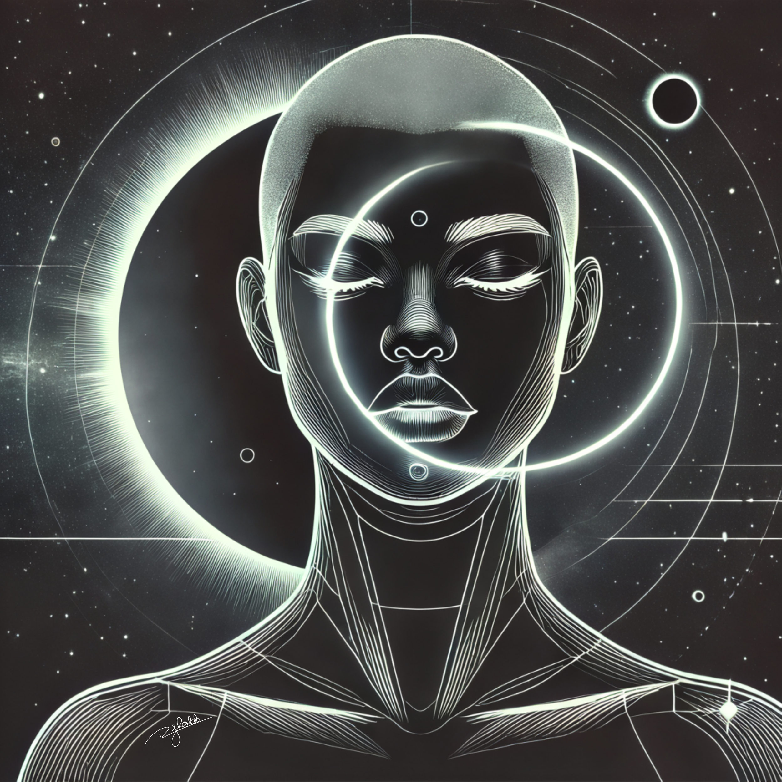 Title: Solar Eclipse Shave
Description: A sleek and otherworldly phenomenon, Solar Eclipse Shave balances darkness and illumination in a way that commands reverence. The absence of excess allows light to highlight the bold contours o