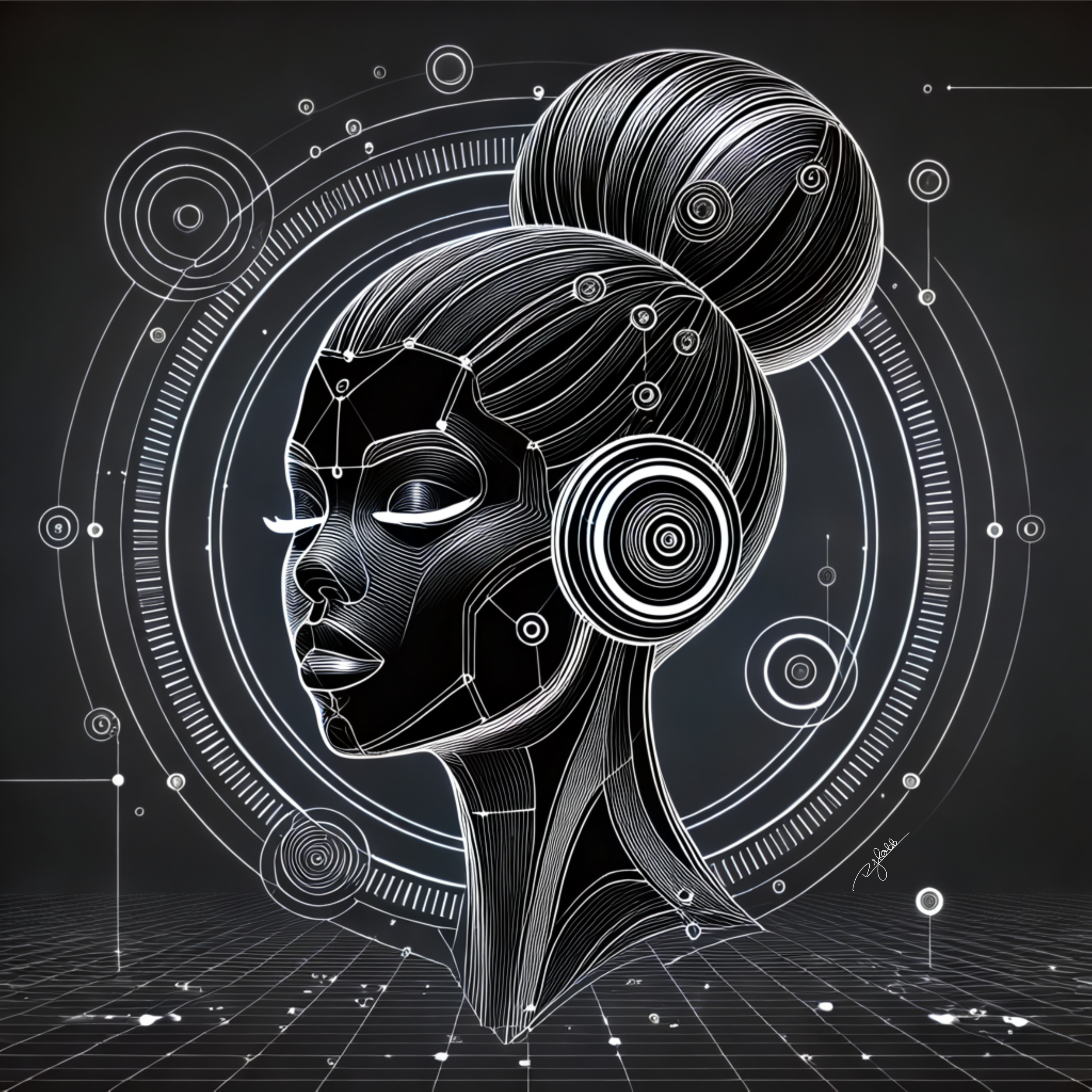Title: Cyber Crown
Description: Encoded with the frequency of innovation, Cyber Crown is an emblem of royalty in the digital age. Each hair follicle pulses with electric currents, forming a luminous halo of unparalleled strength. A fu