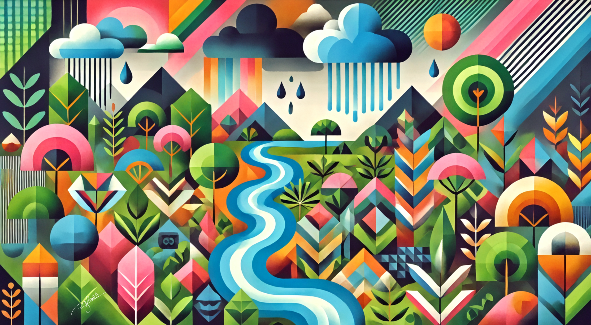 Title: Monsoon Marvels
Description: Heavy clouds roll in, their deep, brooding forms clashing with streaks of electric rain, turning the sky into a storm-born masterpiece. Monsoon showers transform the landscape into a glowing prism o
