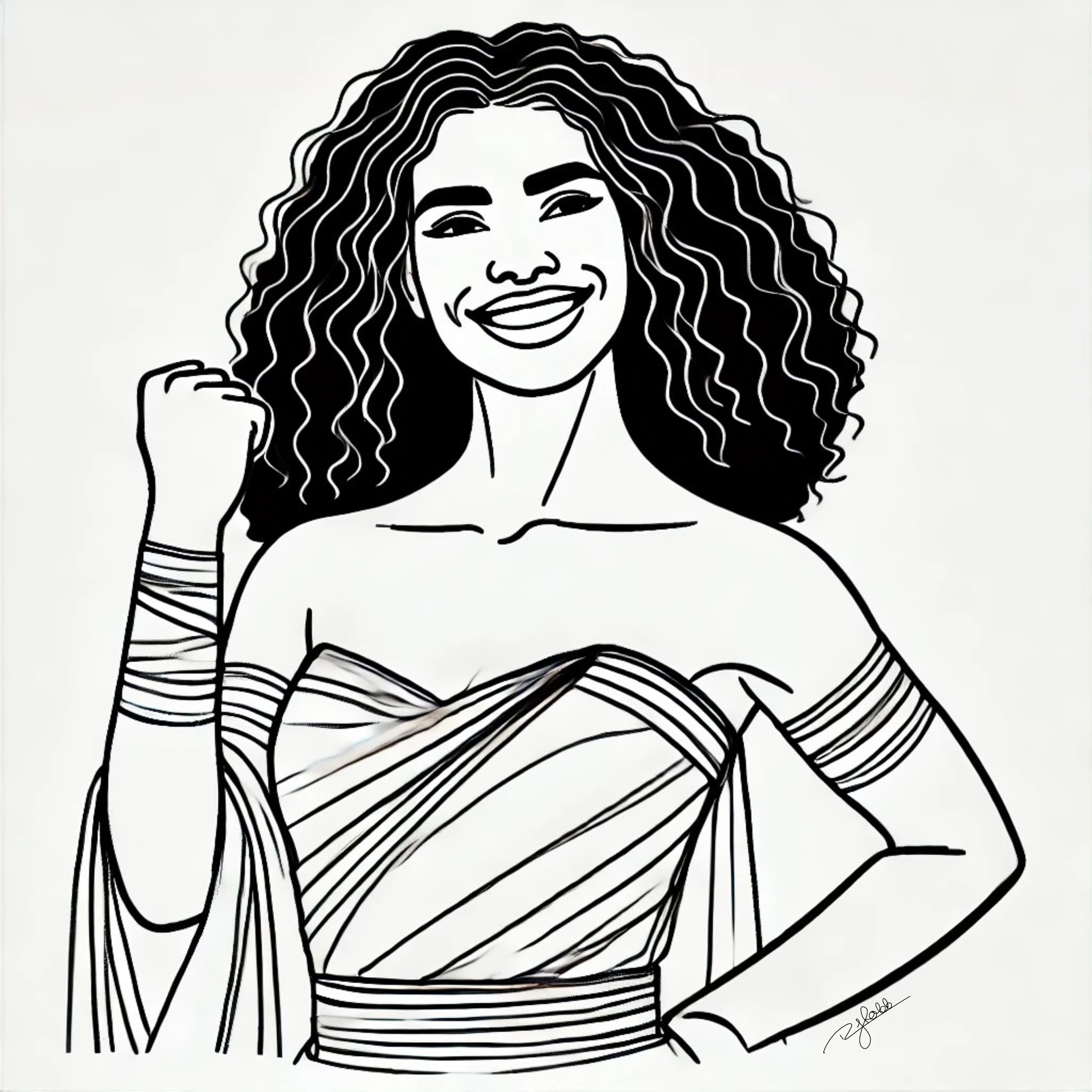 Title: Joyful Warrior
Description: There is strength in joy, a power in laughter that cannot be contained. Joyful Warrior fights her battles not with anger, but with an unshakable spirit that refuses to be dimmed. She wears her happine