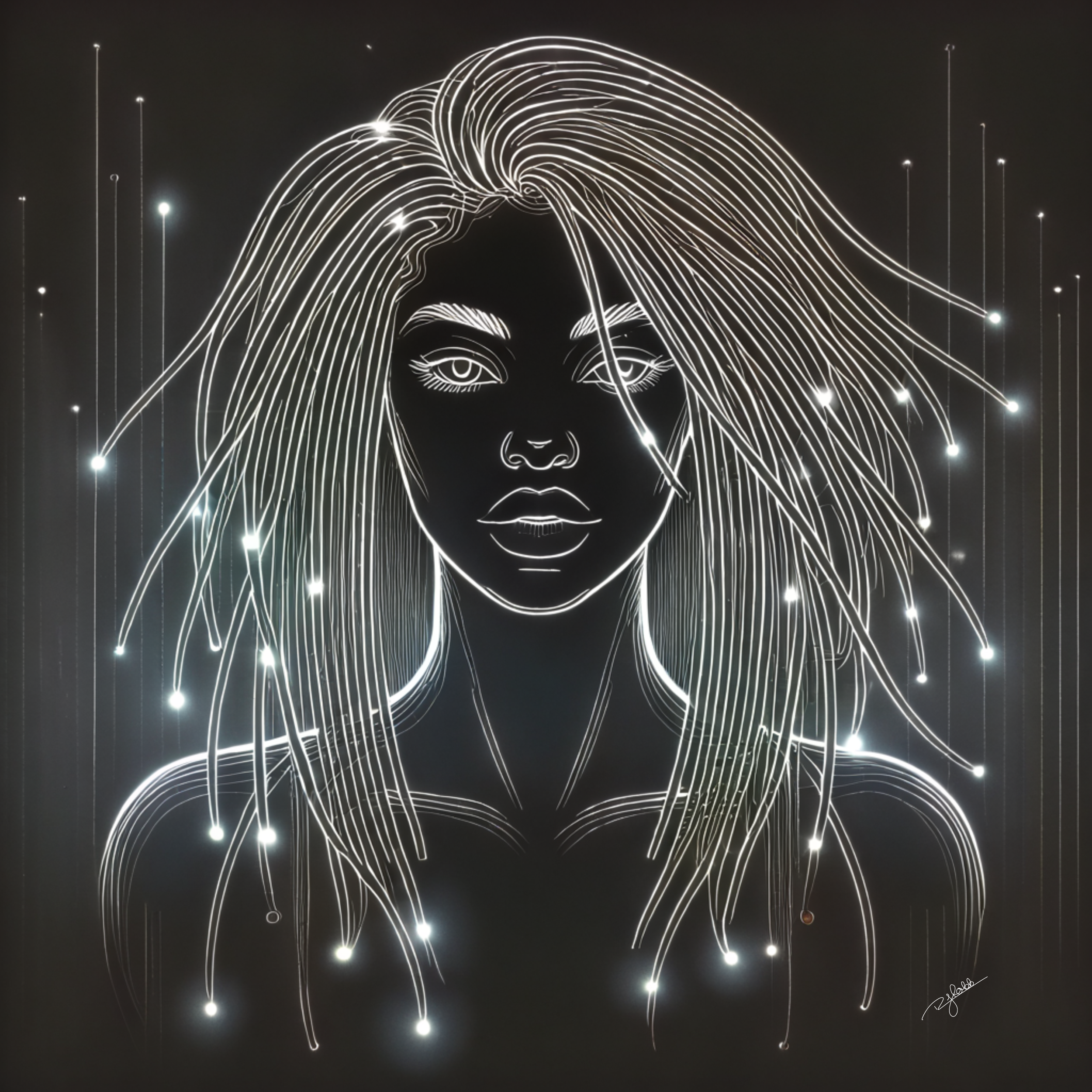 Title: Luminous Locs
Description: Glowing from within, Luminous Locs are conduits of pure cosmic energy, charged with electric vibrance. Their radiance is neither artificial nor forced—it is innate, a natural force of the universe. M