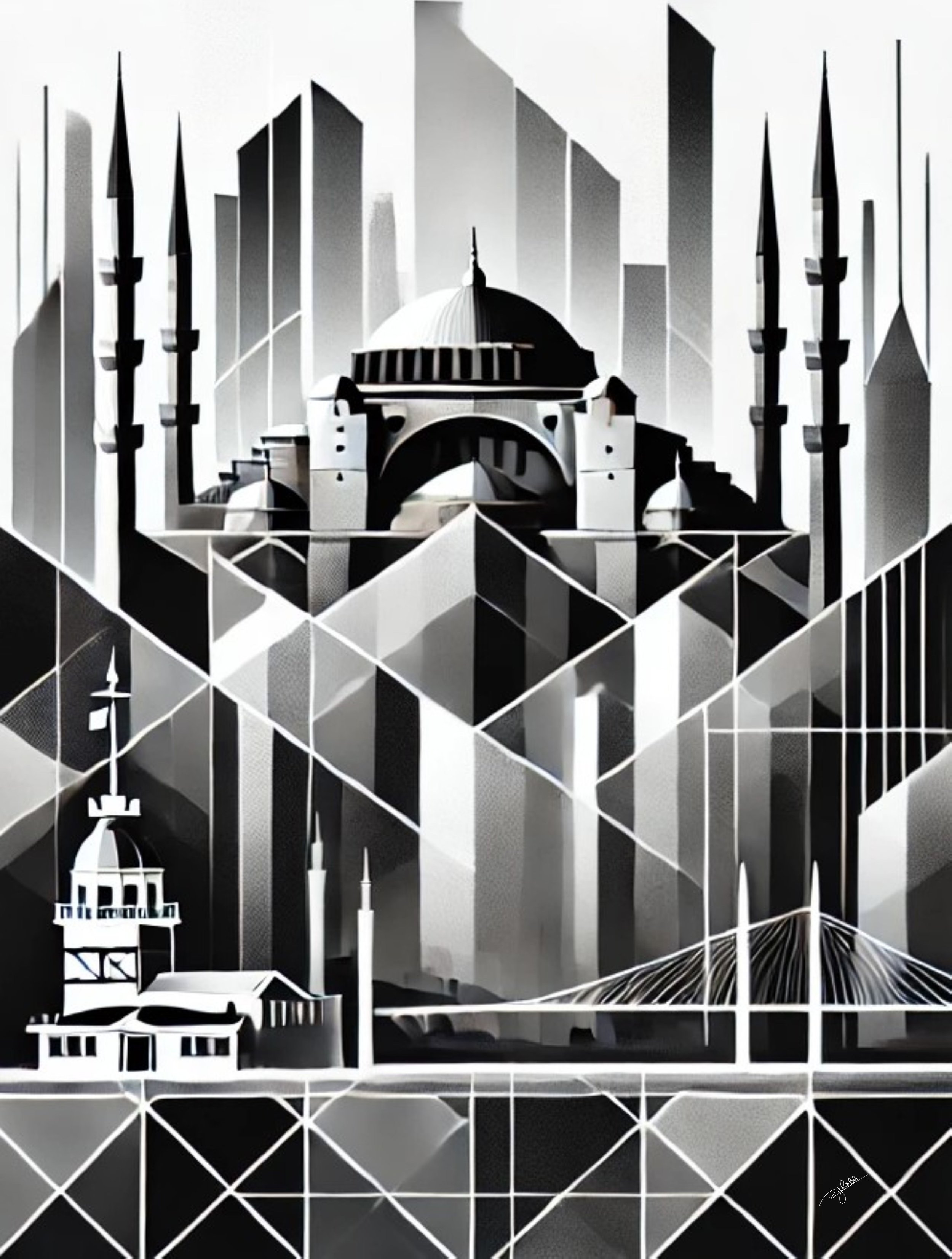 Title: Istanbul Intersections
Description: A meeting point of continents, Istanbul Intersections blends the domes of Hagia Sophia with the sleek skyscrapers rising beyond the Bosphorus. An eternal bridge between East and West, this mo