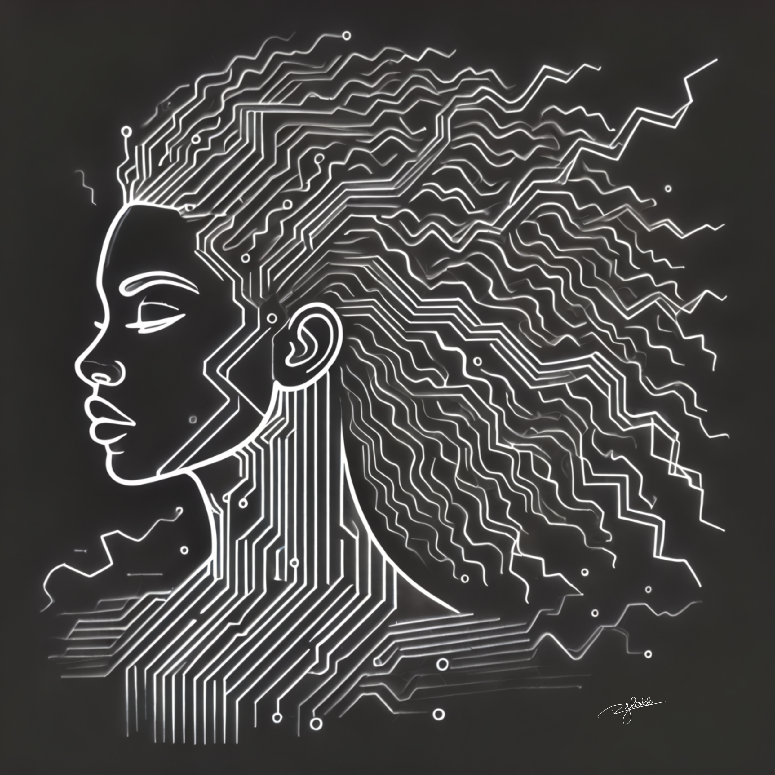 Title: Electric Curls
Description: Electric Curls crackle with the raw power of a neon storm, twisting with an energy so potent it feels alive. Each coil pulses with kinetic force, absorbing and releasing light in a dazzling display