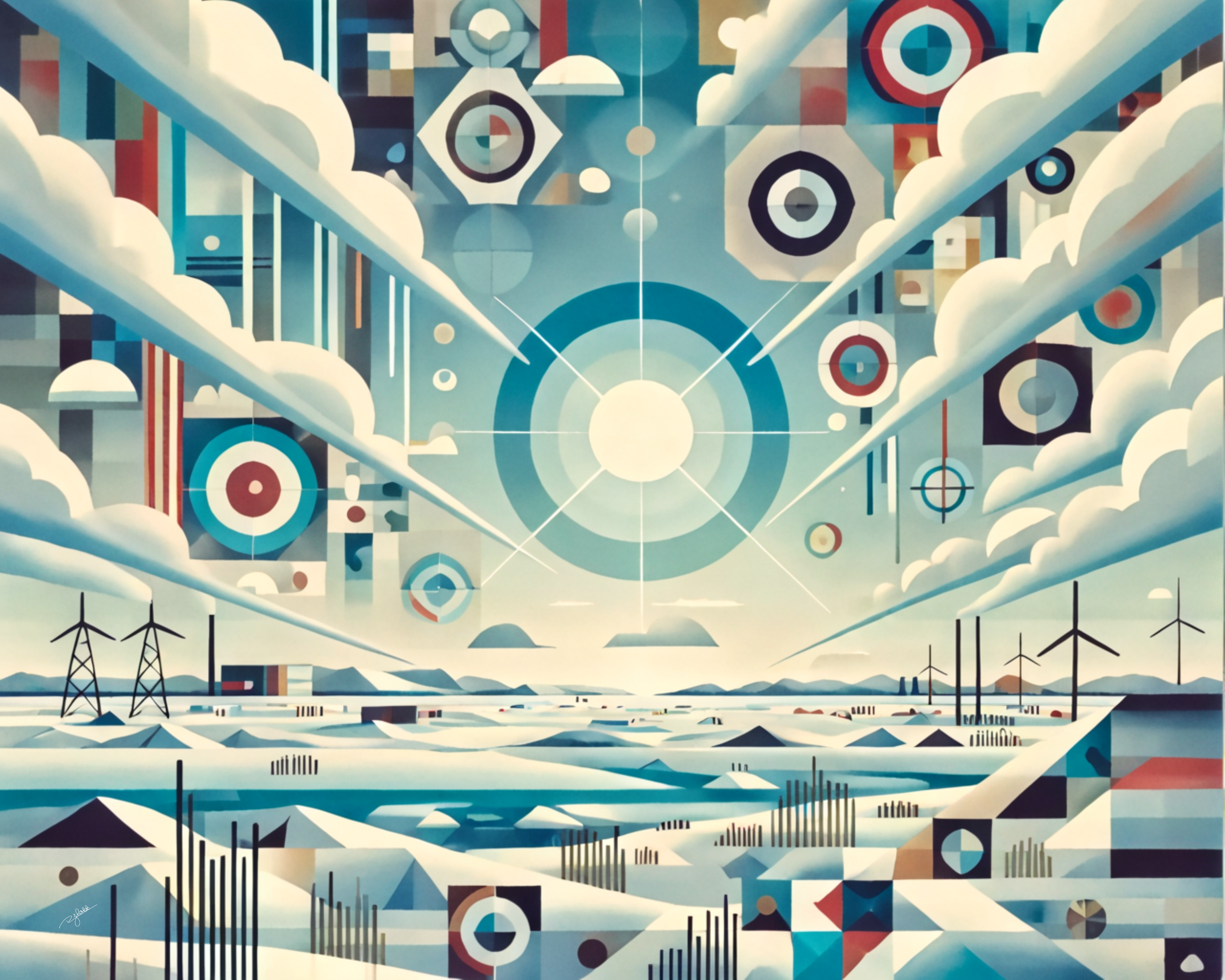Title: Tundra Tapestry
Description: The frozen expanse of the tundra unfolds in a hypnotic blend of cool blues, warm earth tones, and crisp whites, stretching toward an endless horizon. Life clings to the permafrost in delicate, resil