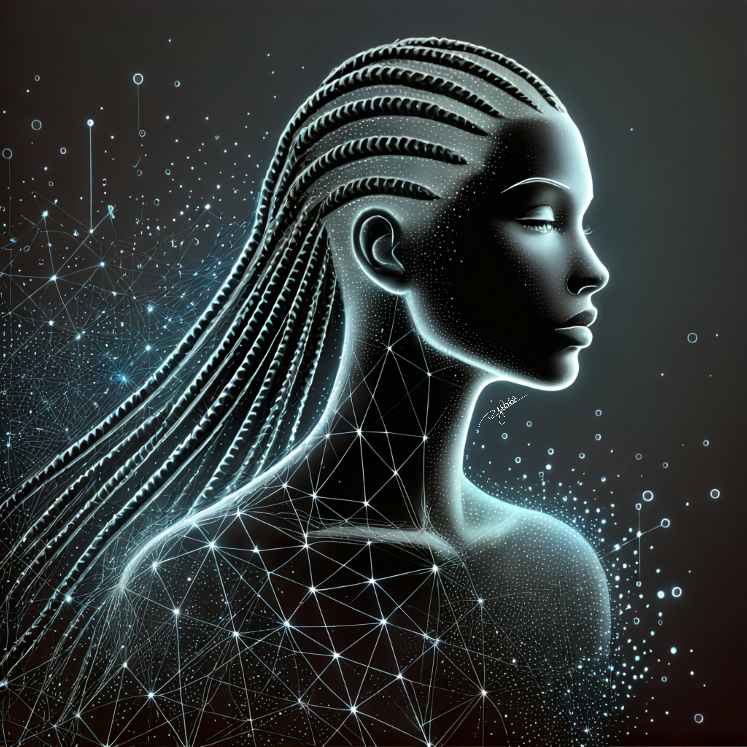 Title: Quantum Rows
Description: Woven with mathematical precision, Quantum Rows are a direct translation of cosmic equations into form. Each braid carries the encoded wisdom of generations, existing in multiple states of being. They