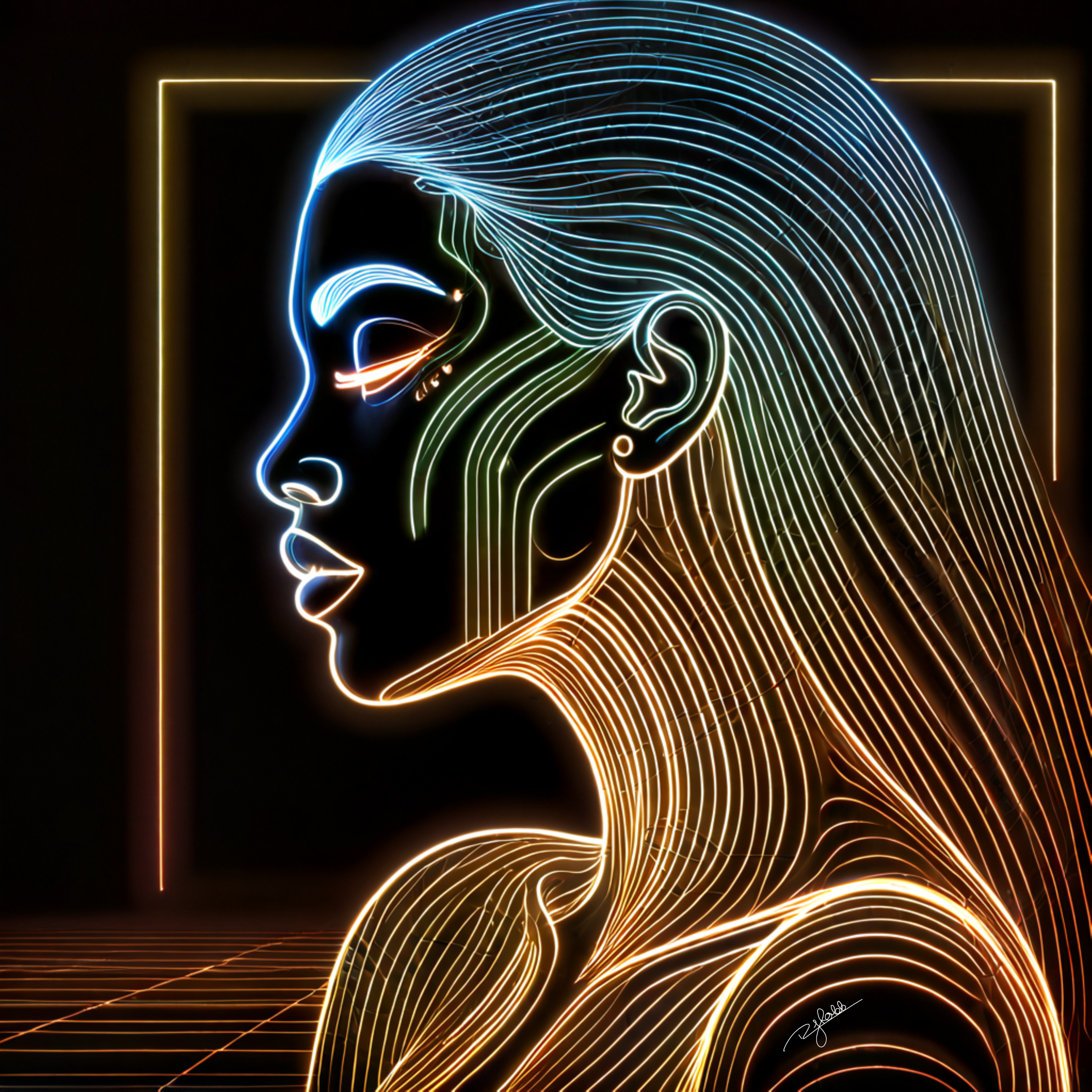 Title: Laser Fade
Description: Sharp enough to slice through dimensions, Laser Fade glows with the precision of a photon beam, casting an electric glow at every edge. The seamless gradient is a testament to mastery, shifting from dar