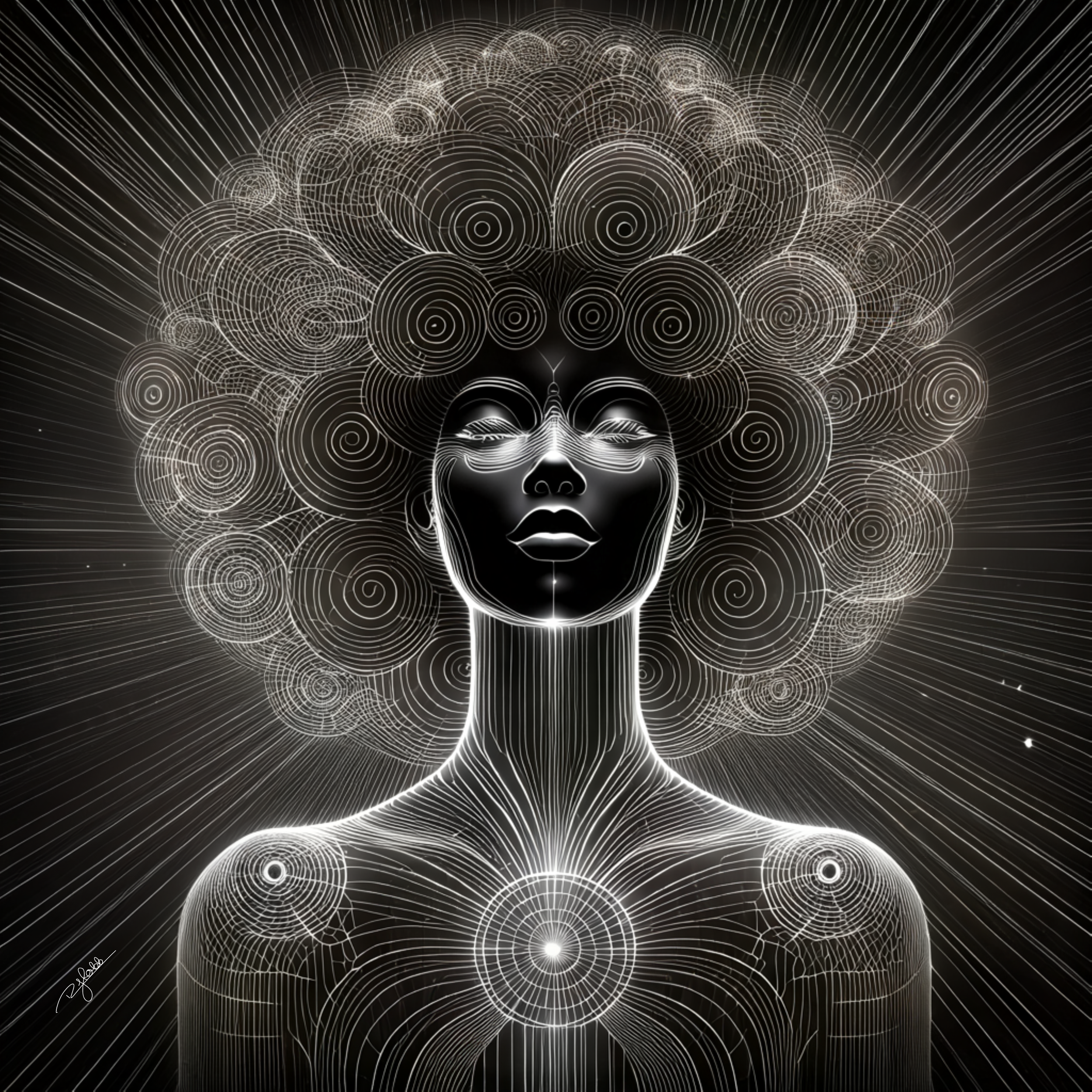 Title: Infinite Afro
Description: A gravitational force in its own right, Infinite Afro is an ever-expanding galaxy of texture, volume, and untamed energy. It exists without boundaries, encompassing the essence of the universe in eac