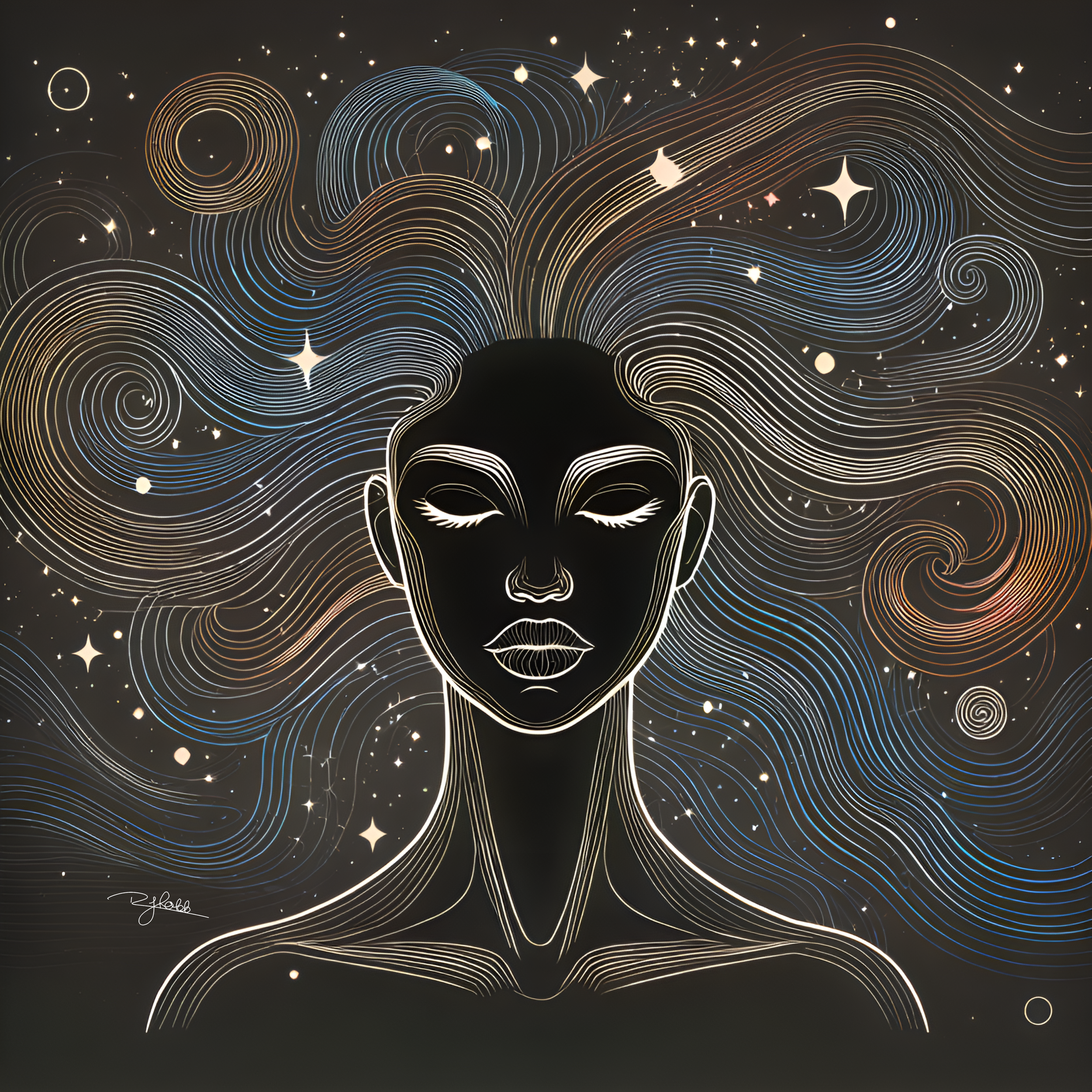 Title: Galactic Waves
Description: Flowing with nebular intensity, Galactic Waves ripple like energy signatures across the scalp. Their movement is a transmission, a frequency shift, a signal sent from the future to the present. A de
