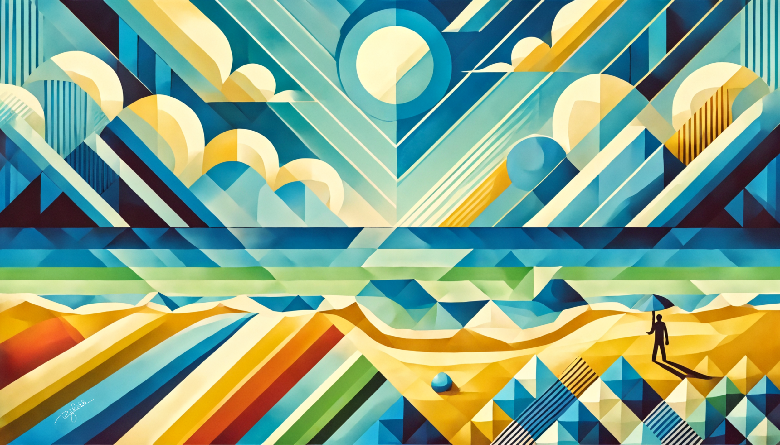 Title: Beach Bliss
Description: Golden sands and sapphire waters collide in a serene mosaic of light and texture, evoking the tranquillity of sunlit coastlines. The rhythmic ebb and flow of the waves are captured in precise, flowing t