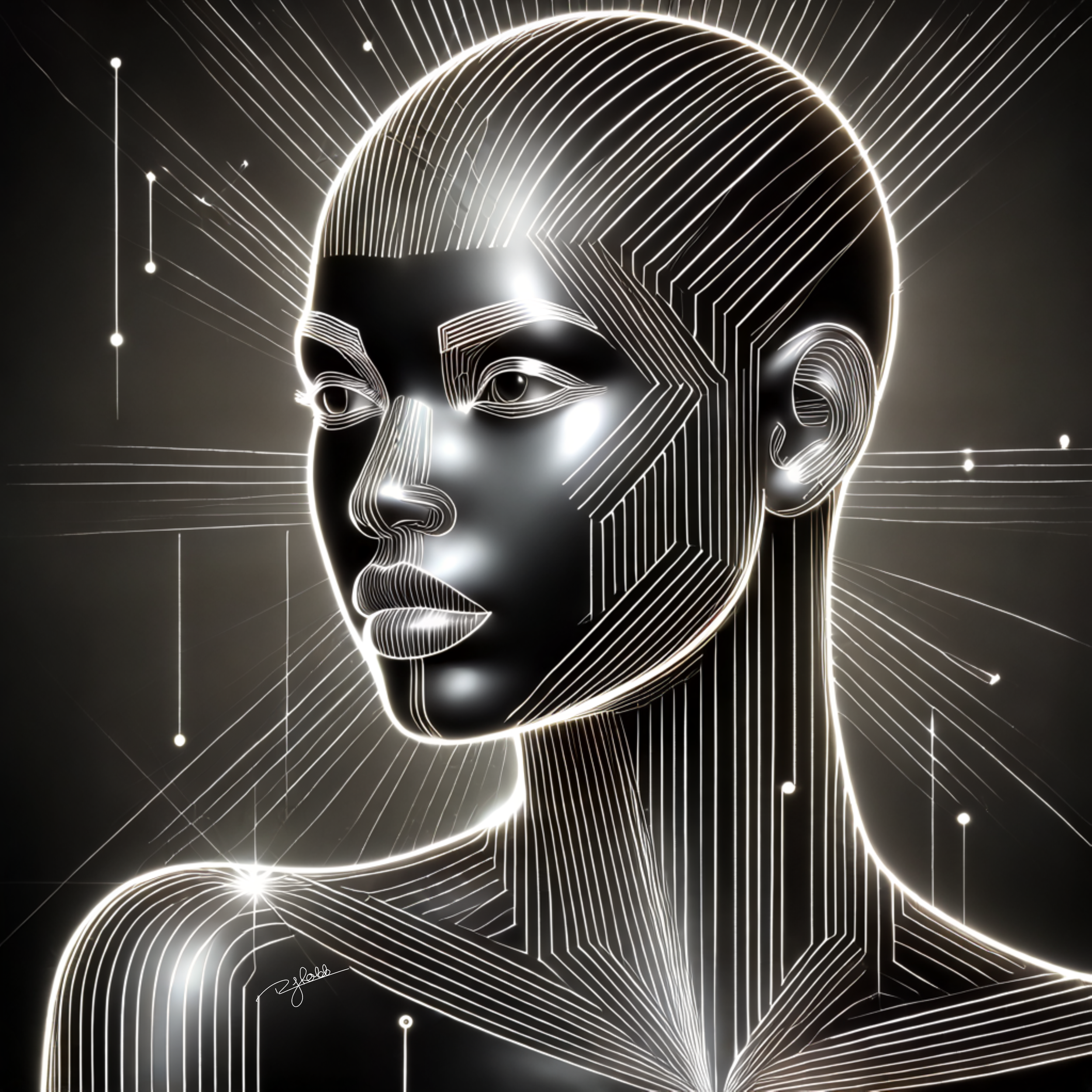 Title: Radiant Shave
Description: A minimalist masterpiece, Radiant Shave is a smooth expanse of lunar brilliance, glowing under the neon glow of a cybernetic skyline. Its stark contrast against the cosmic void accentuates the regal con