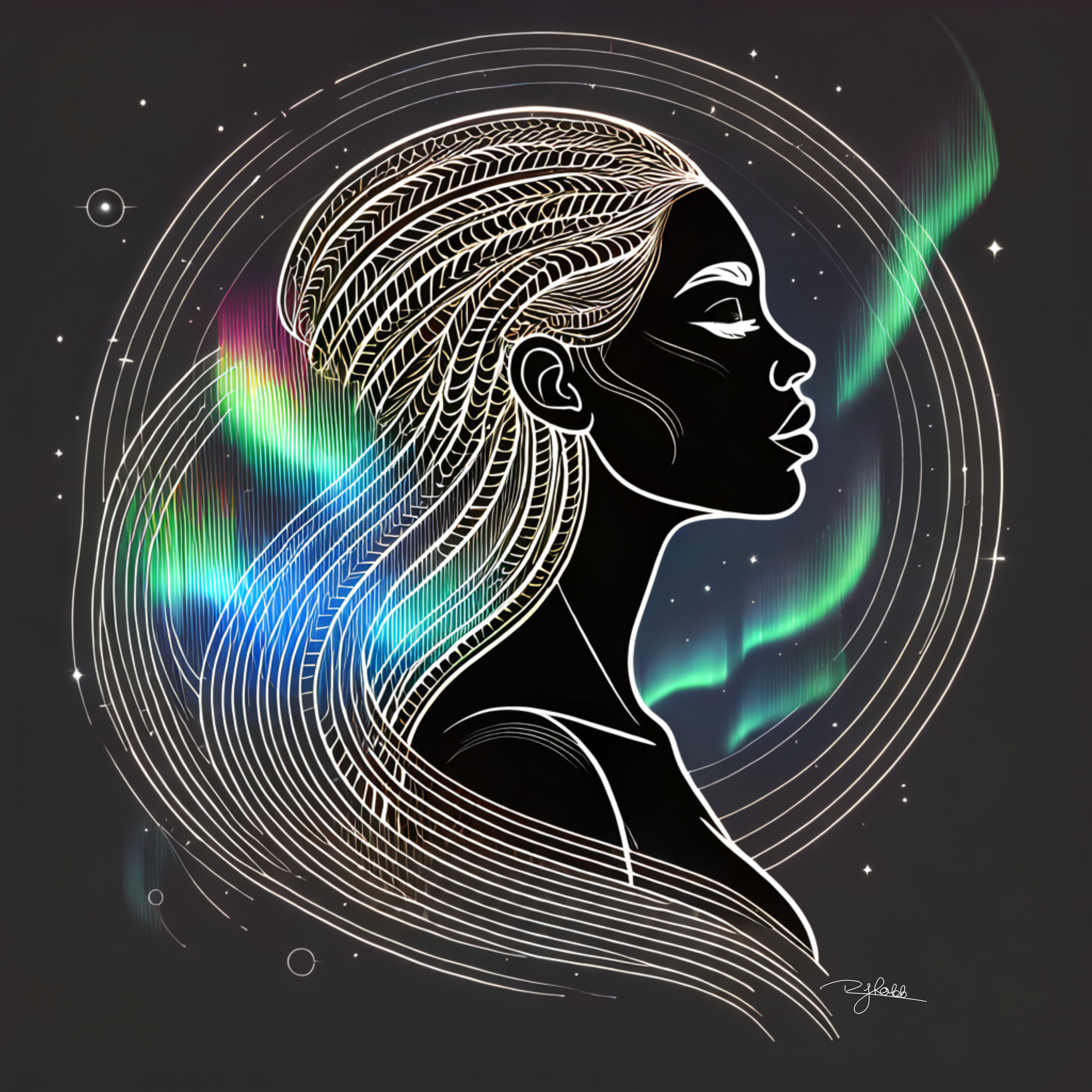 Title: Braided Aurora
Description: Glowing with waves of colour, Braided Aurora twists and flows like the cosmic lights dancing across the night sky. Its iridescence is alive, shifting between shades of electric blues and vibrant pur