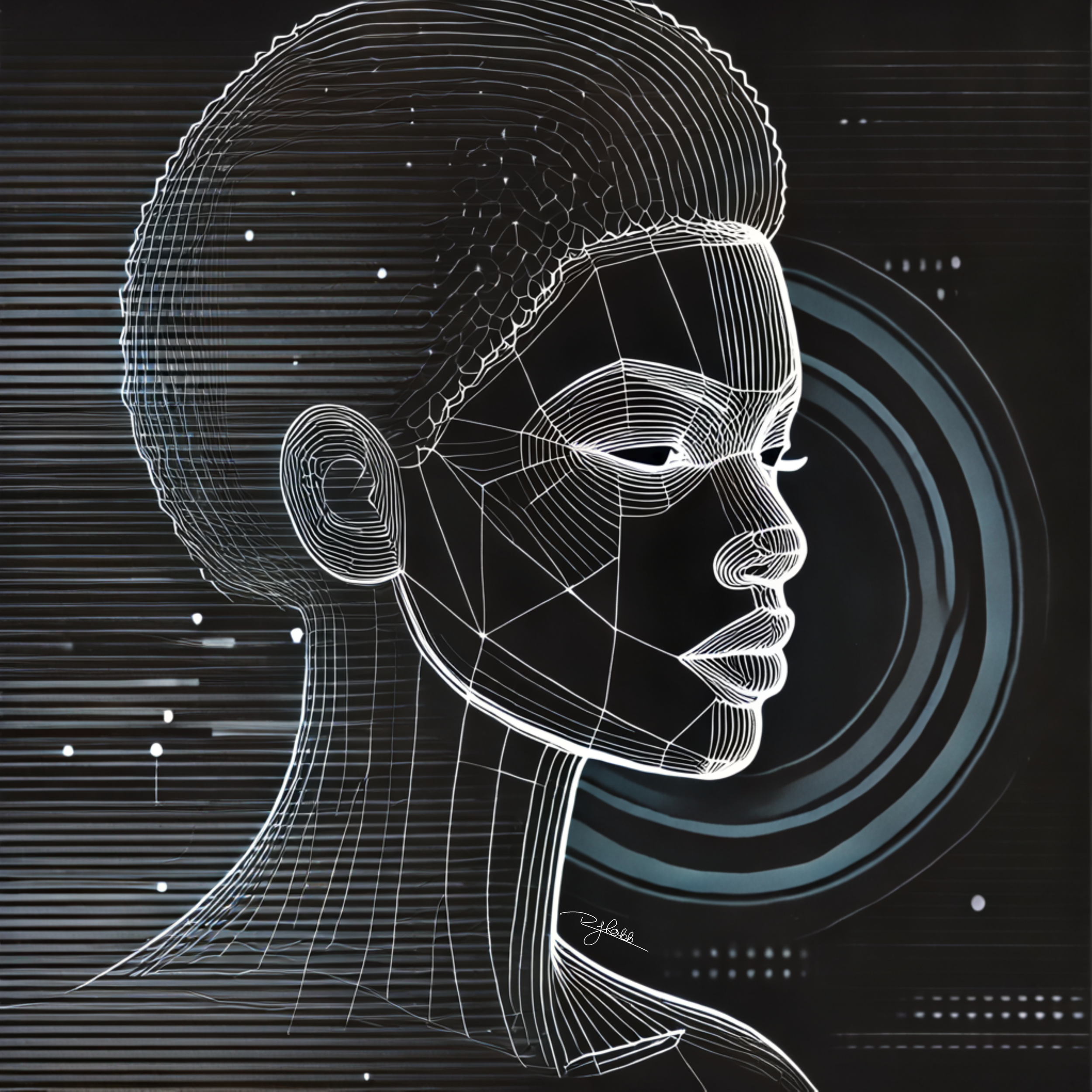 Title: Virtual Fade
Description: Blurring the lines between reality and the digital realm, Virtual Fade is a cybernetic gradient that hums with neon precision. Its sharp lines transition into a holographic blur, existing at the inter