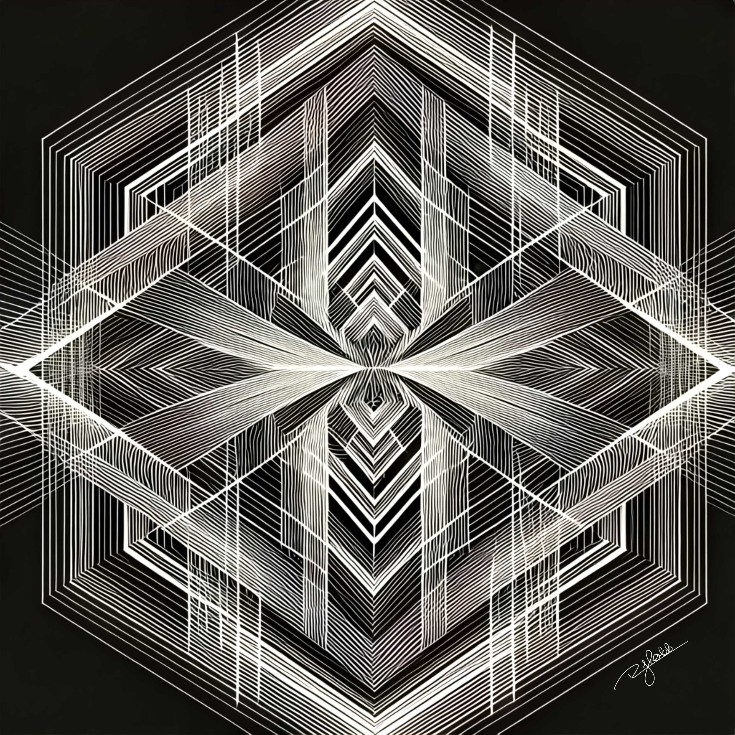 Title: Eternal Reflection
Description: A mirror into the vastness of existence, Eternal Reflection captures the symmetry of the cosmos in perfect geometric precision. It is a testament to the infinite patterns of life and energy, wher