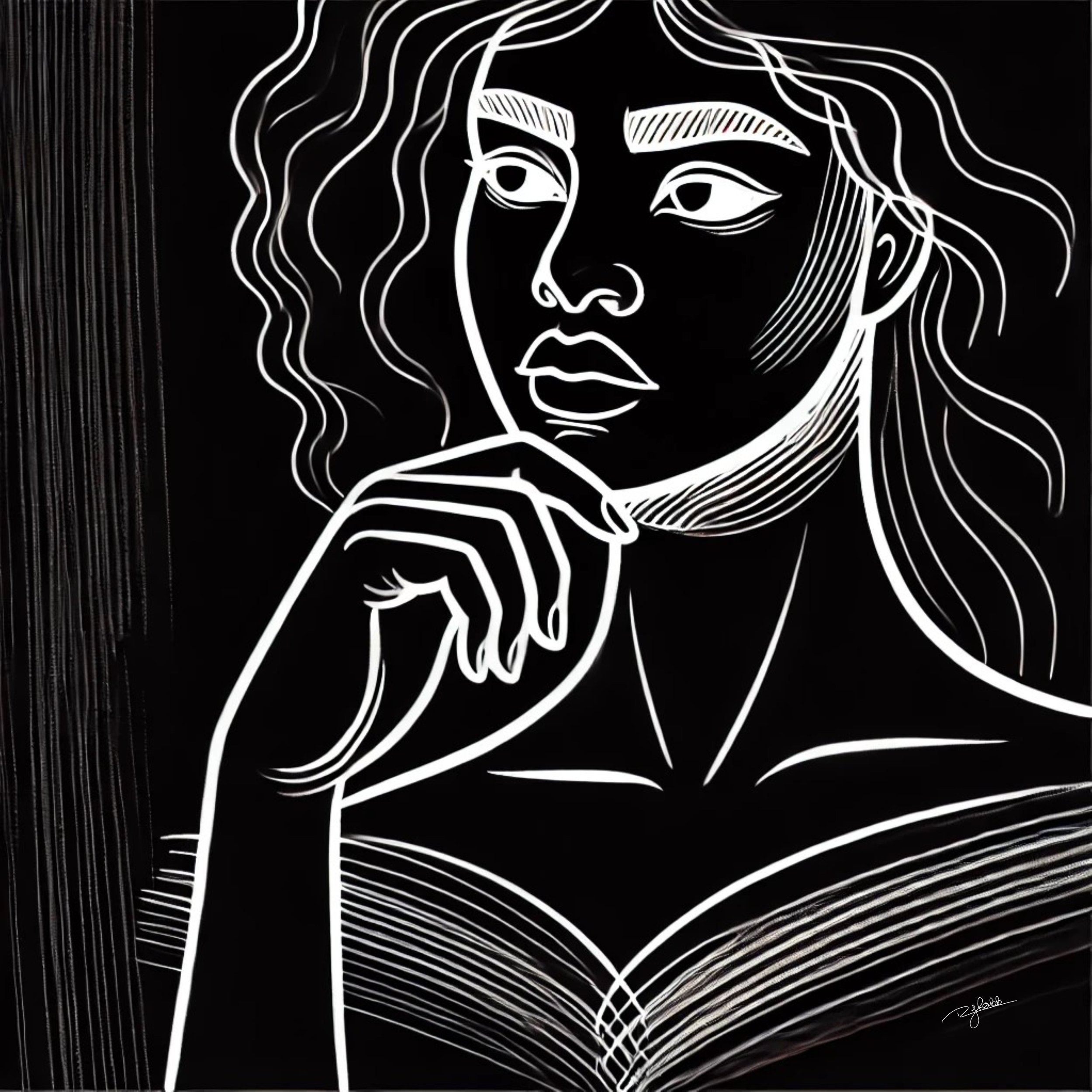 Title: Poetic Justice
Description: She is the verse and the revolution, the rhythm and the reckoning. Poetic Justice moves with the weight of stories untold, her gaze carrying the depth of centuries of voices demanding to be heard. Her